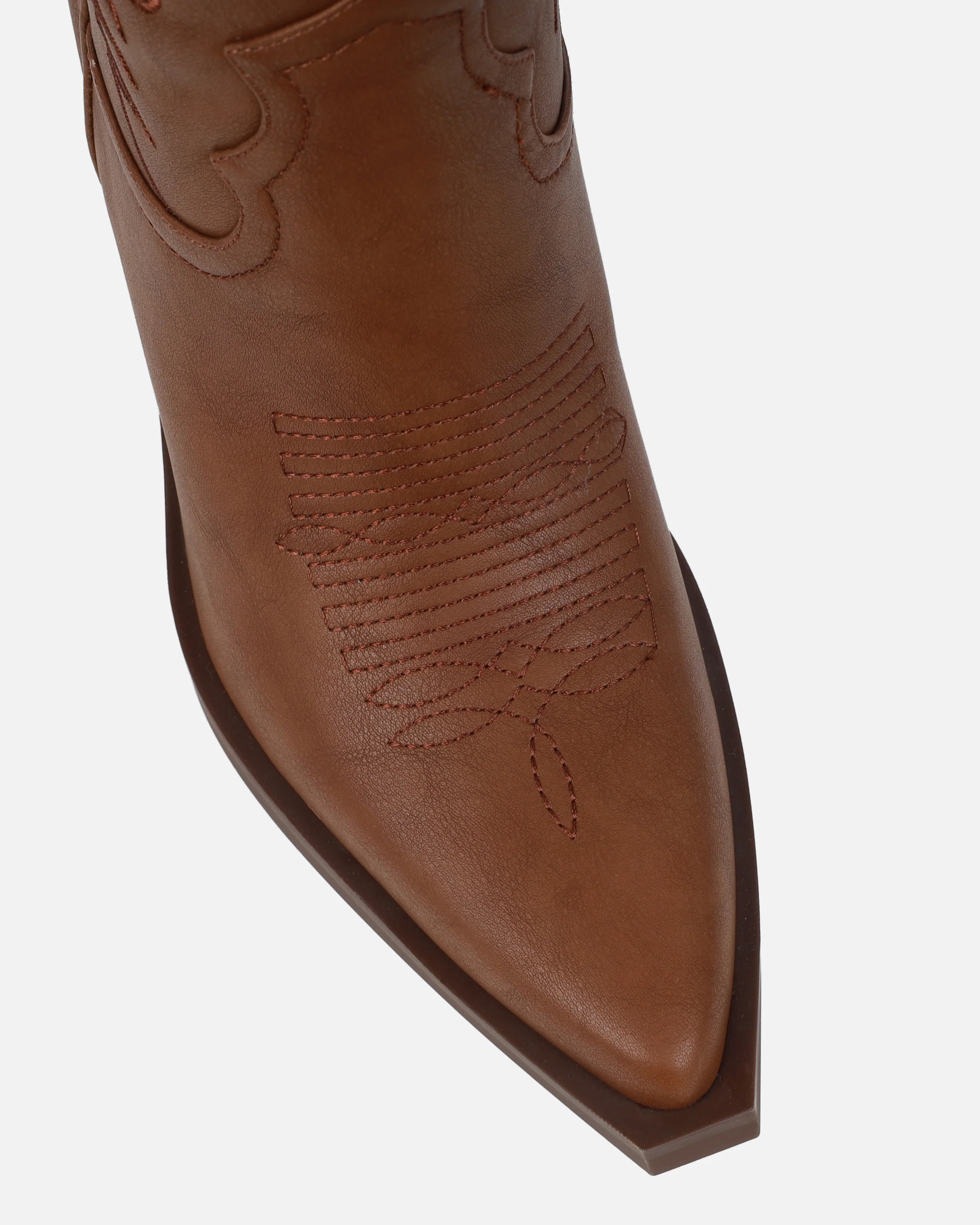 Eagon Tan Knee High Western Boots - Image 4