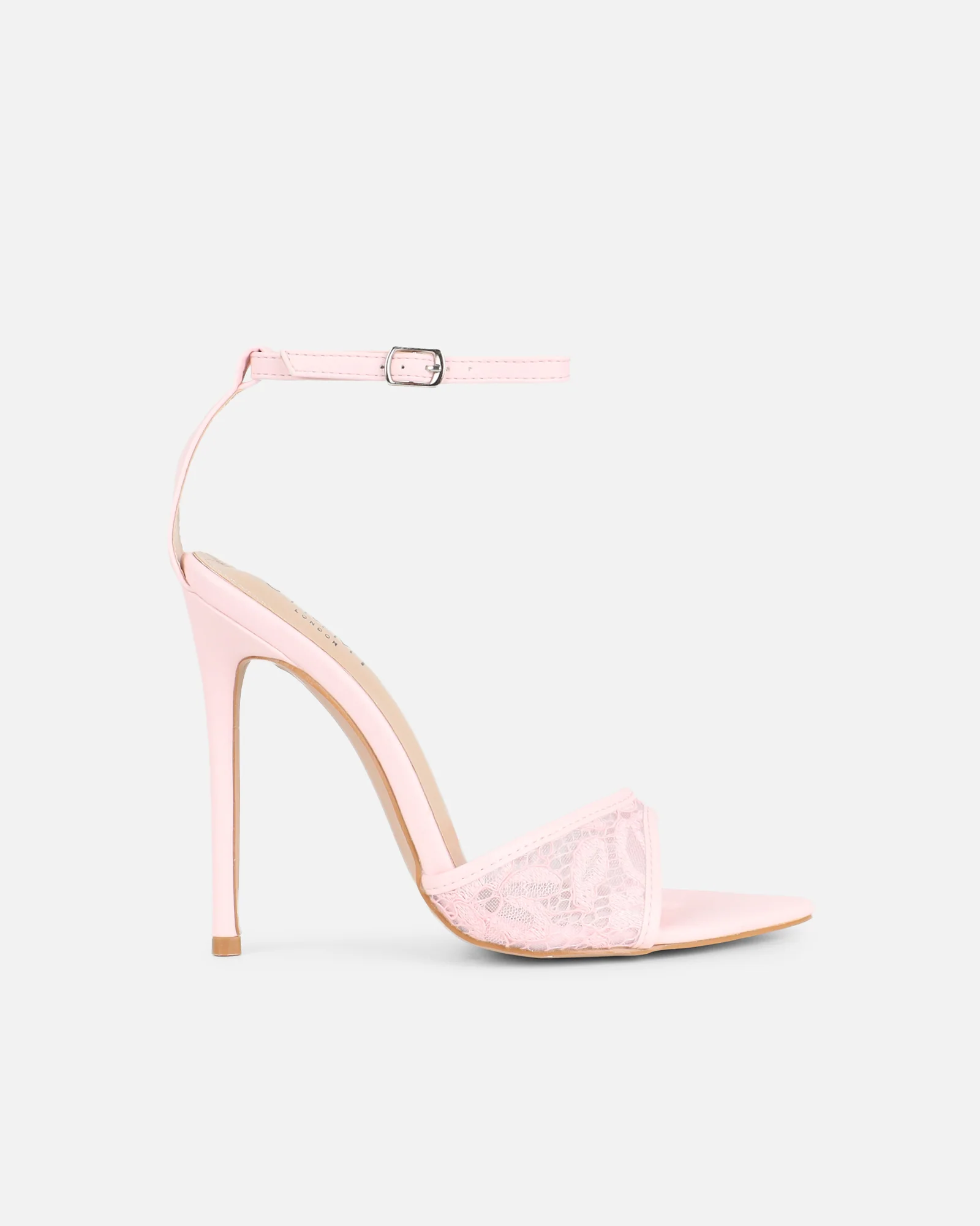 Eavie Pink Lace Heeled Sandals - Image 2