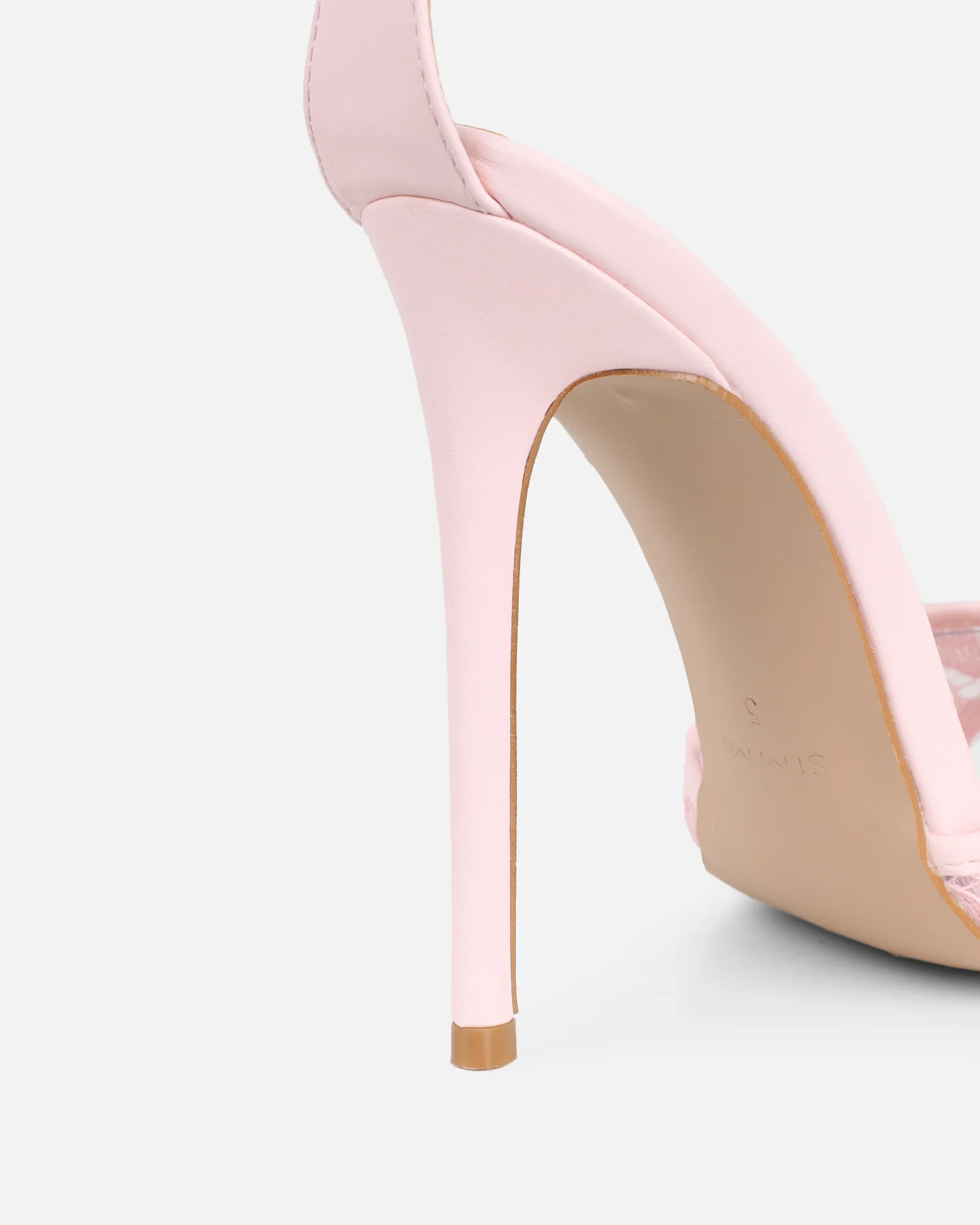 Eavie Pink Lace Heeled Sandals - Image 3