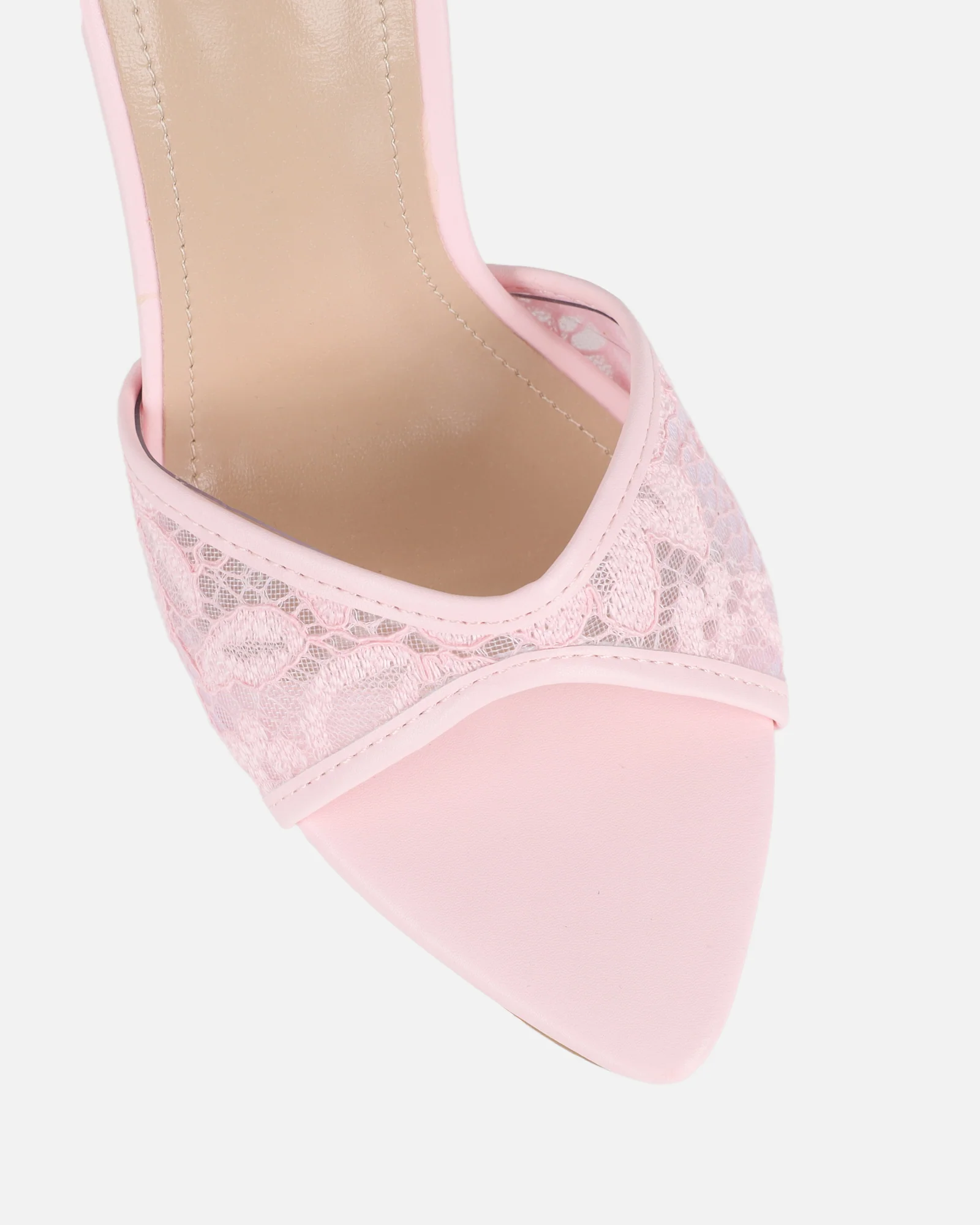 Eavie Pink Lace Heeled Sandals - Image 4