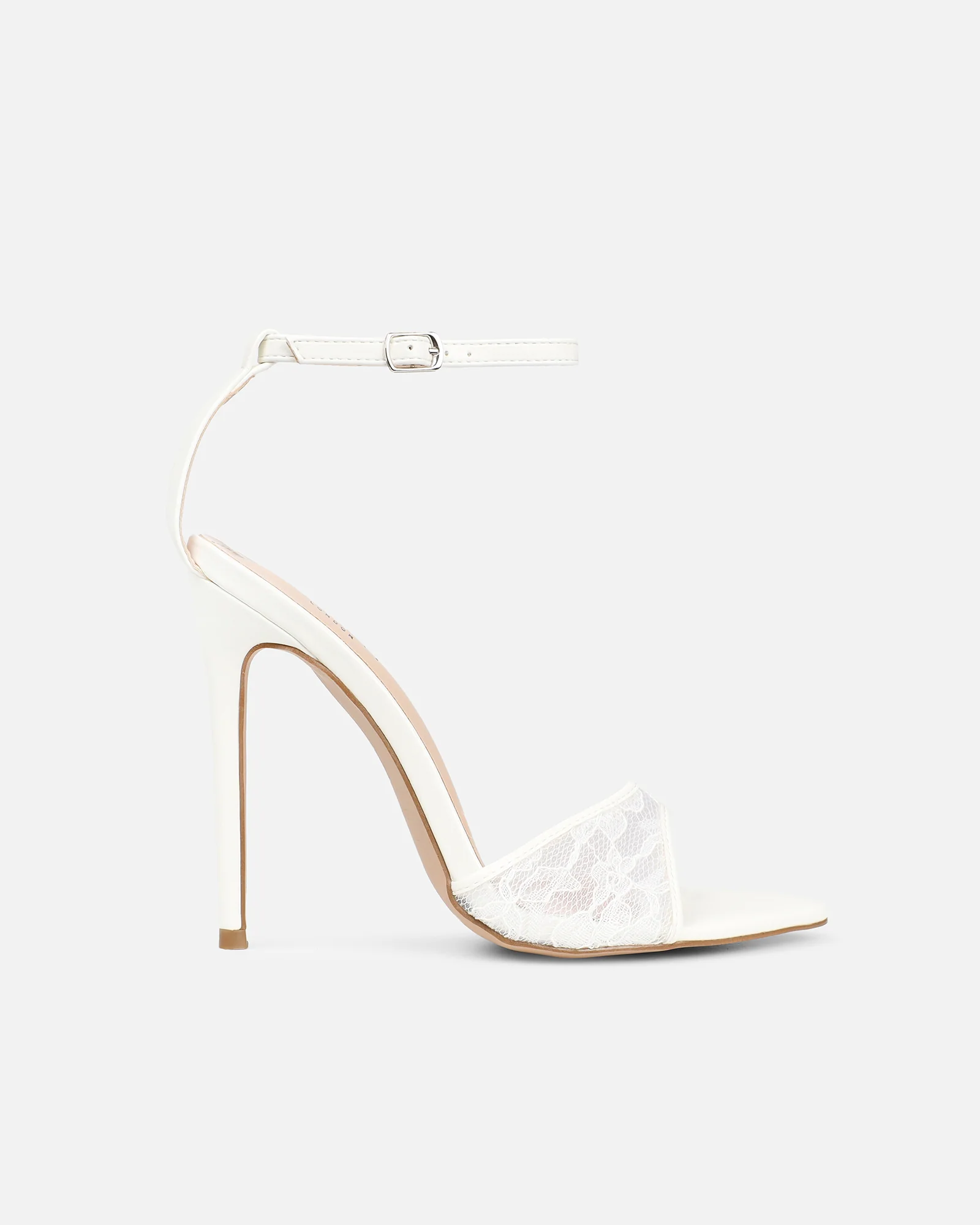 Eavie White Lace Heeled Sandals - Image 2