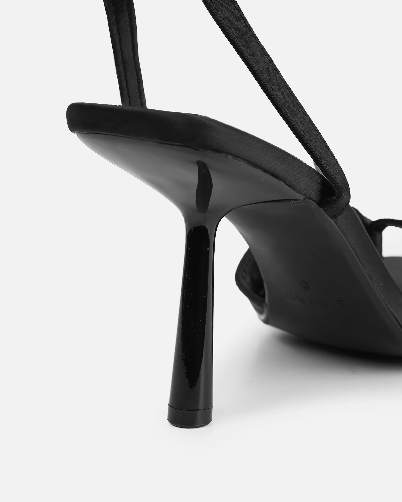 Ebba black satin heeled sandals - Image 3