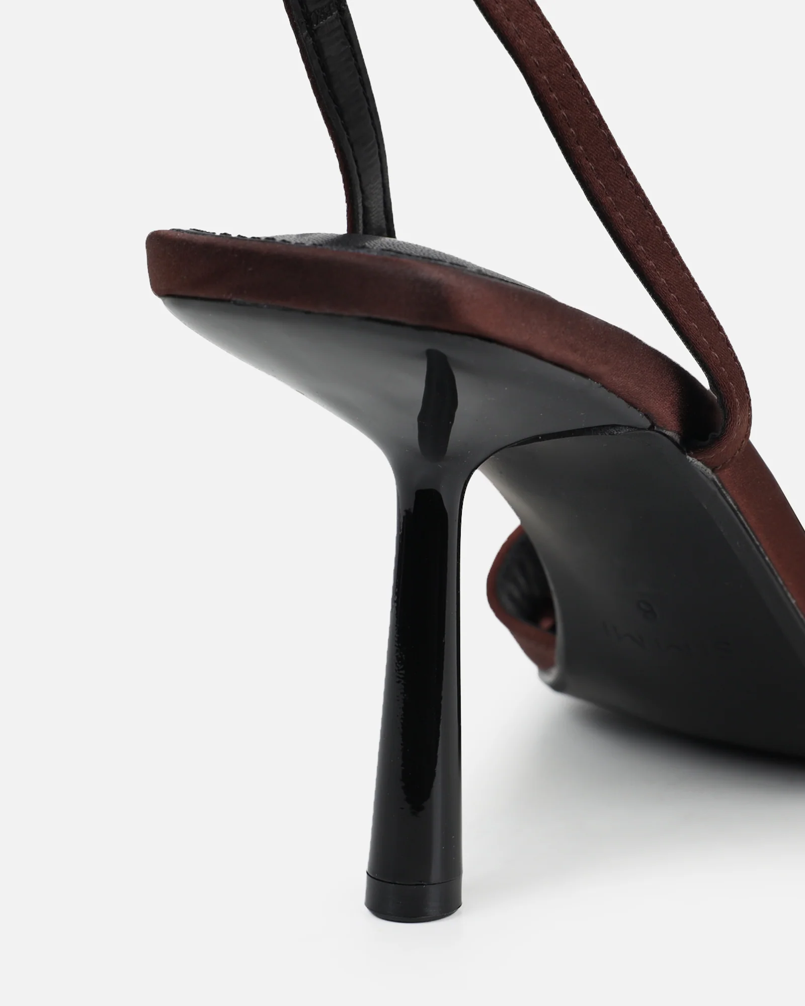 Ebba chocolate brown satin heeled sandals - Image 3