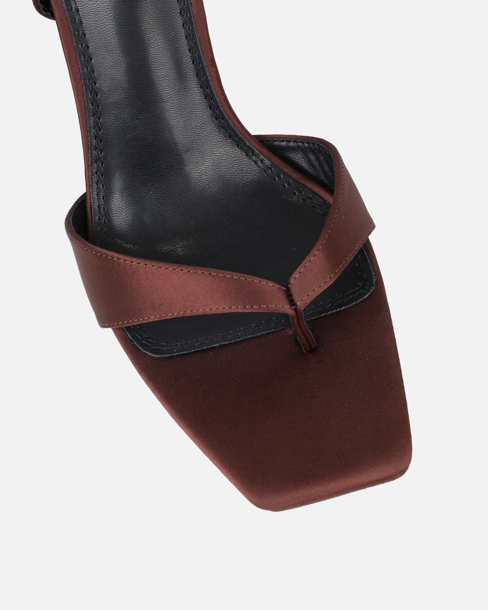 Ebba chocolate brown satin heeled sandals - Image 4