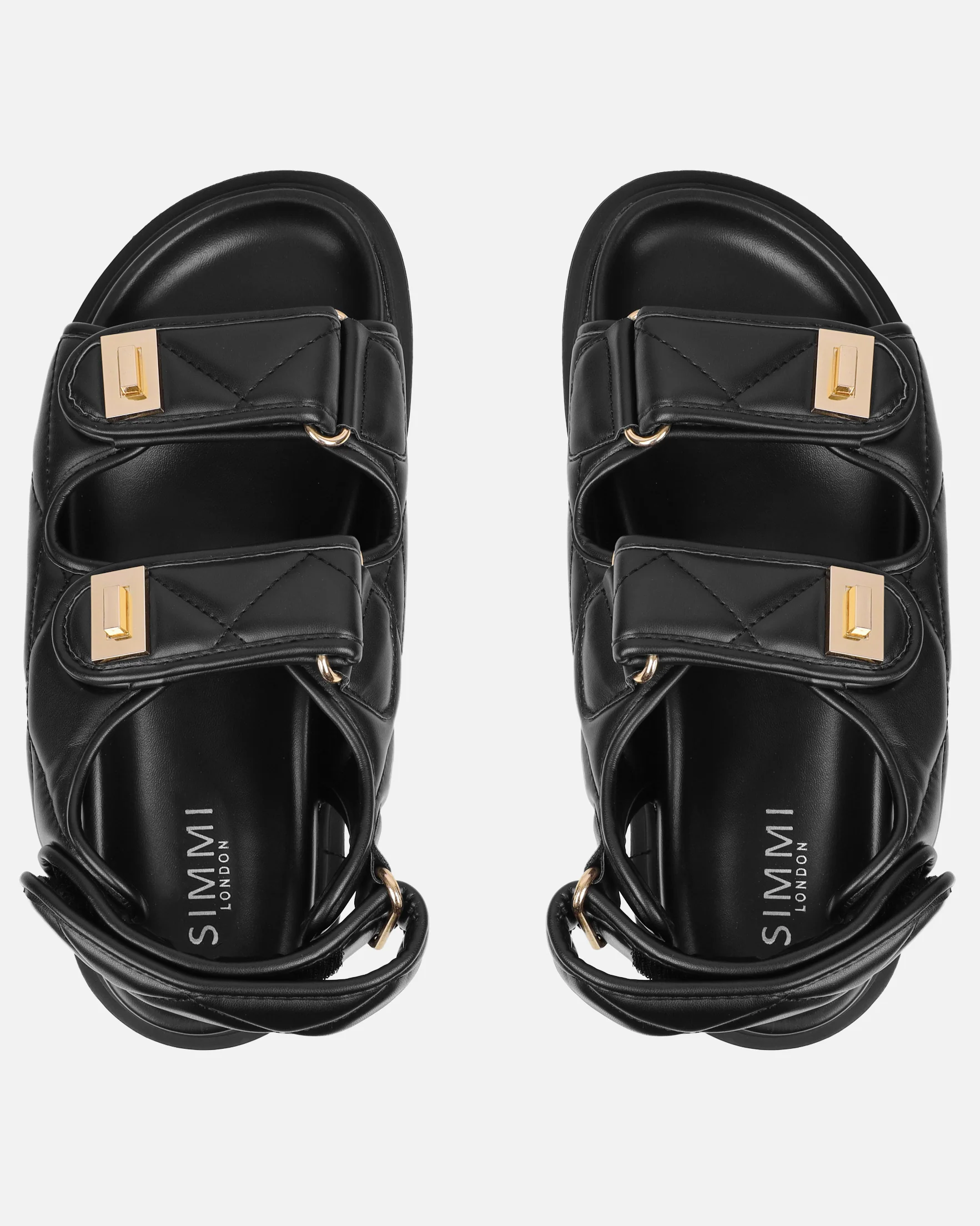 Eboni Black Chunky Flat Sandals - Image 3