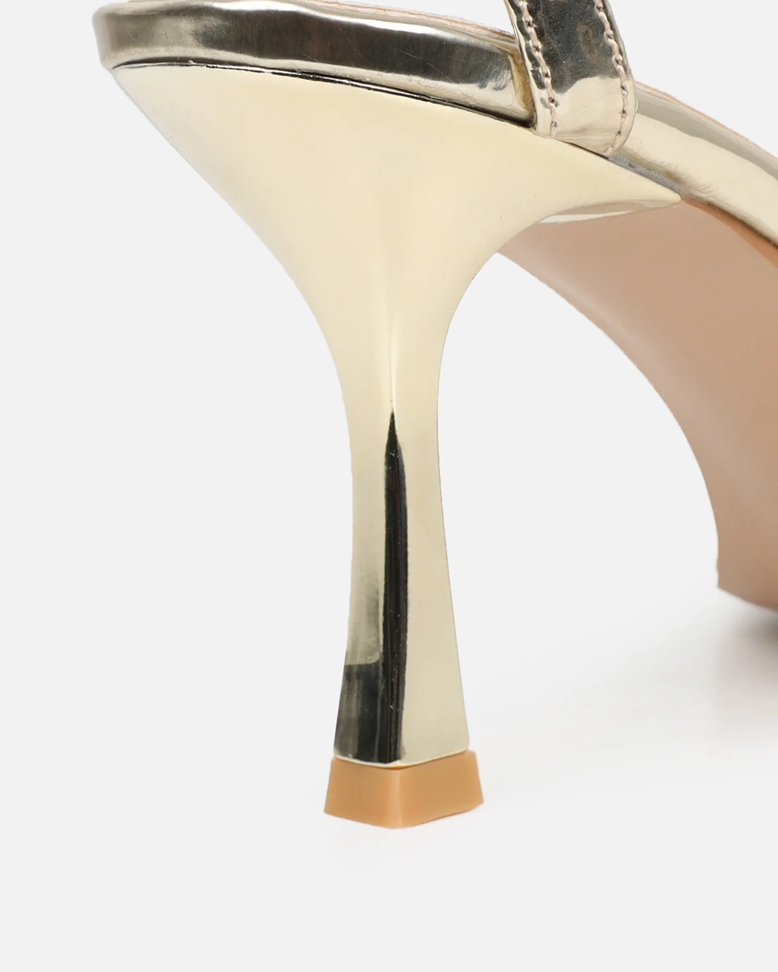 Ediee Gold Mirror Diamante Heeled Sandals - Image 3