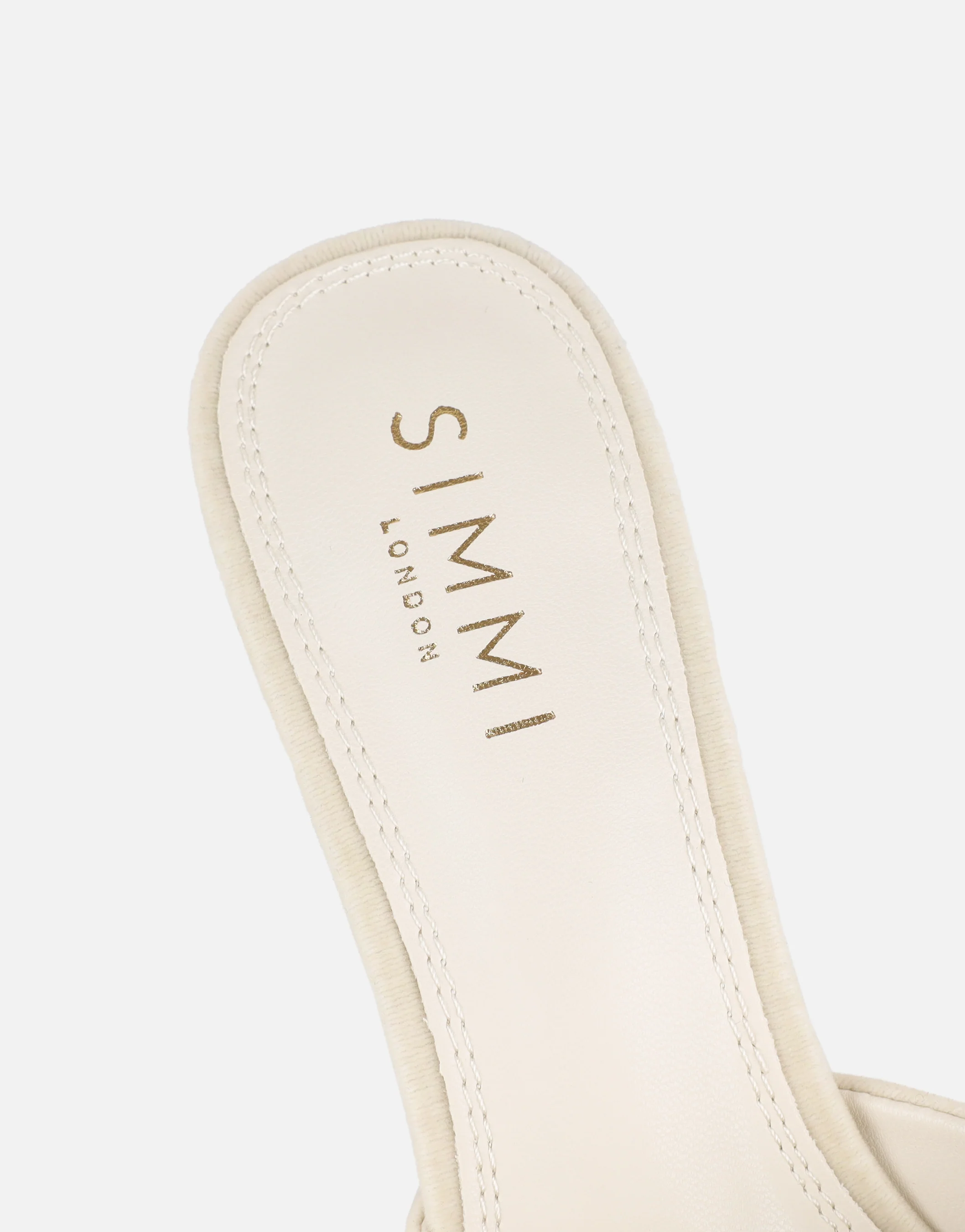 Ella Cream Velvet Bow Mules - Image 3
