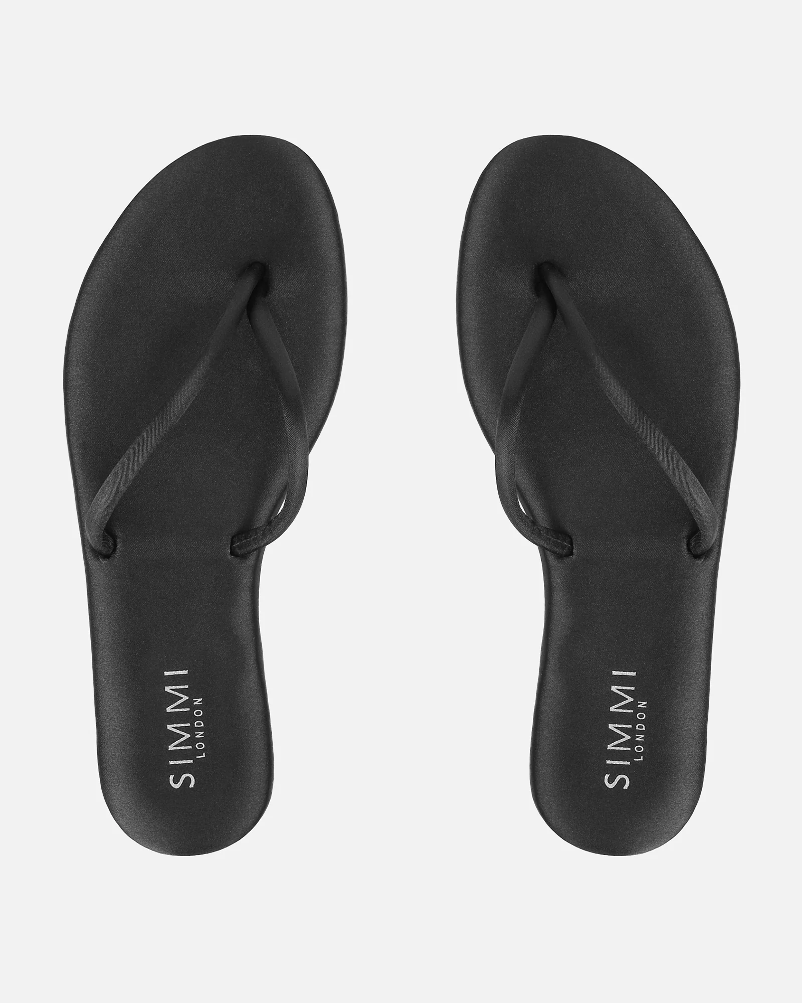 Elmas Black Satin Toe Post Sandals - Image 3
