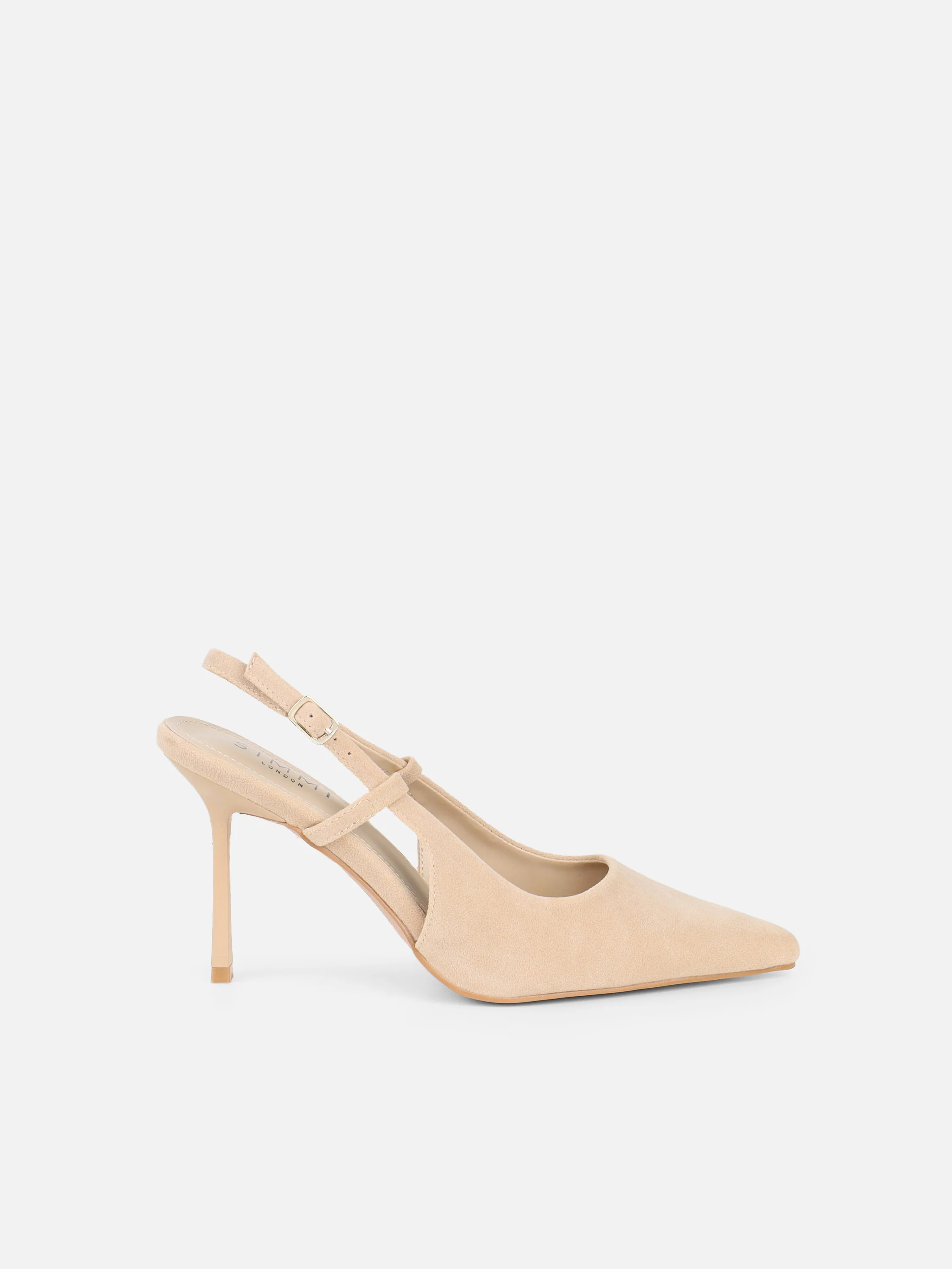 Emarra Beige Suede Slingback Court Shoes - Image 2
