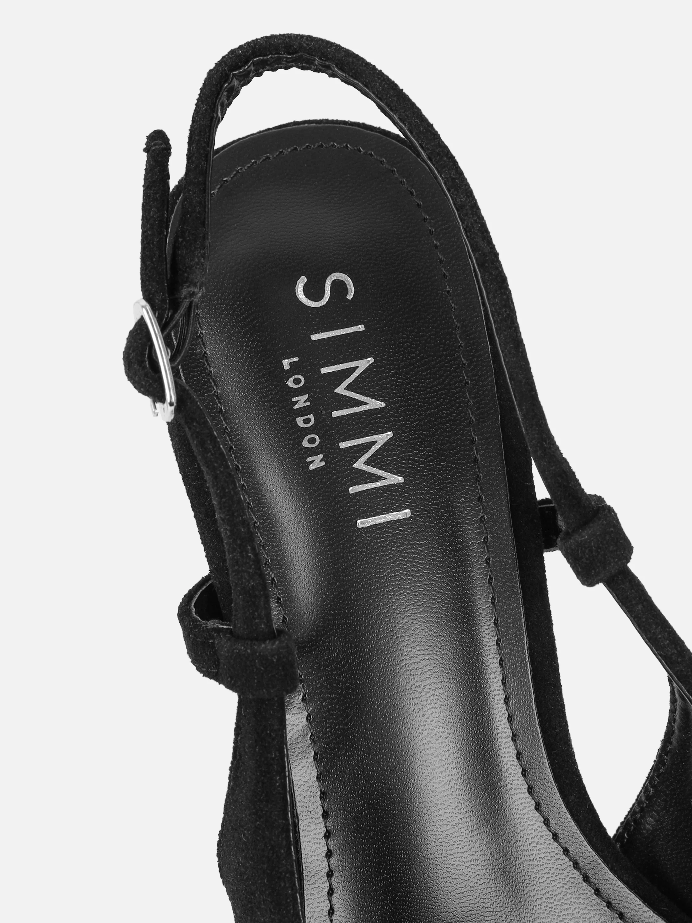Emarra Black Suede Slingback Court Shoes - Image 3