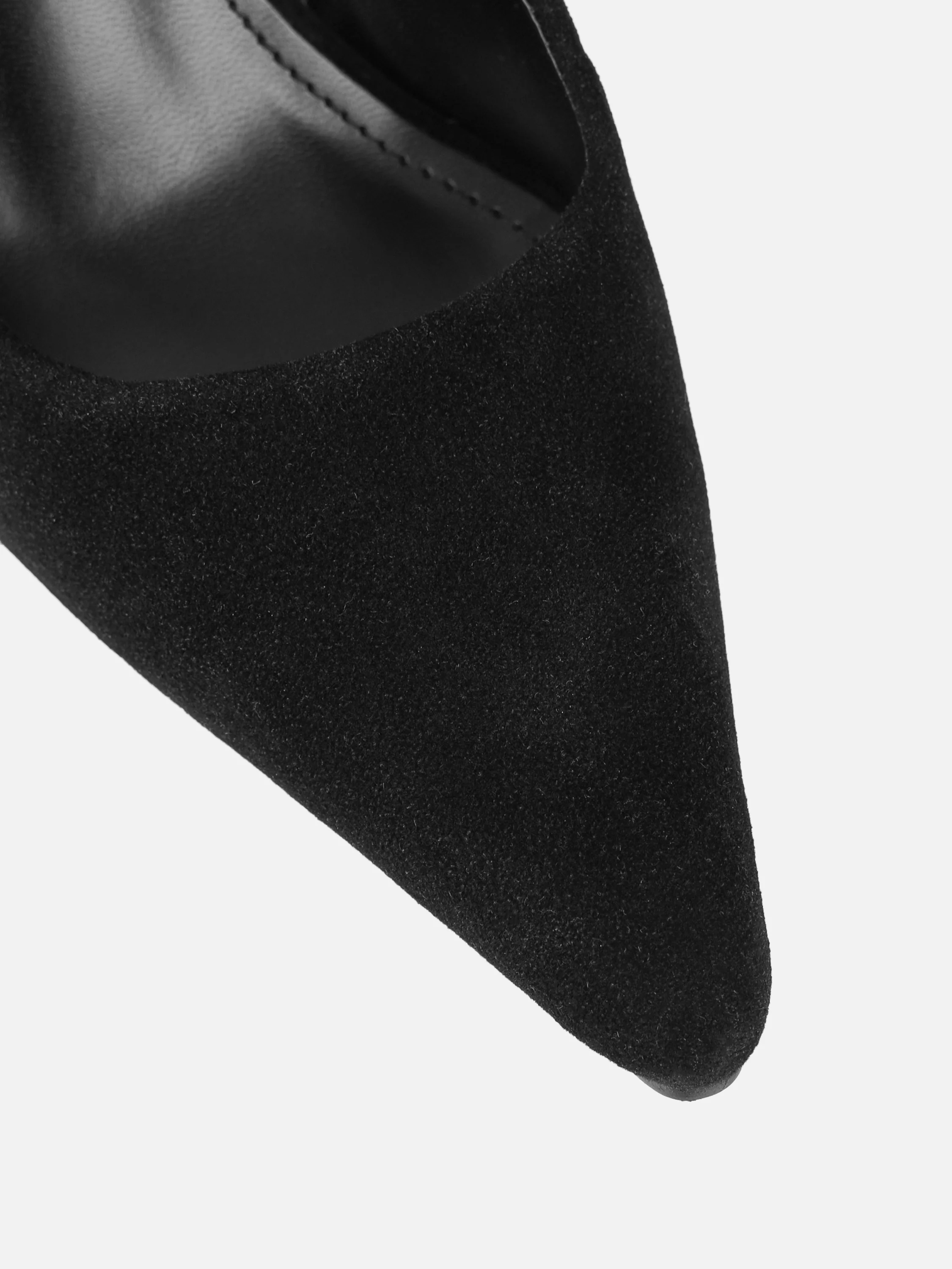 Emarra Black Suede Slingback Court Shoes - Image 4