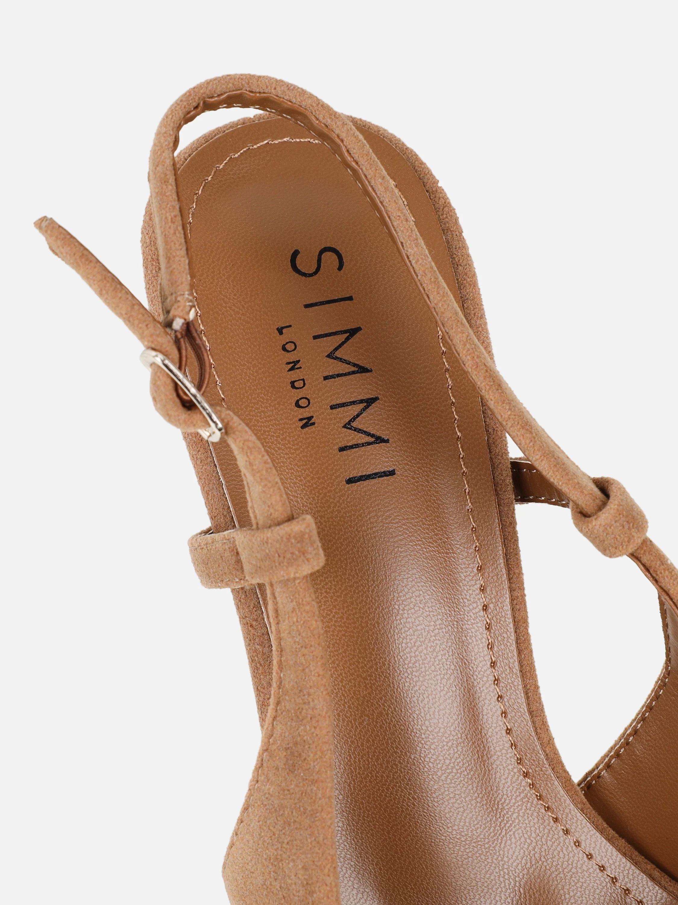 Emarra Taupe Suede Slingback Court Shoes - Image 3