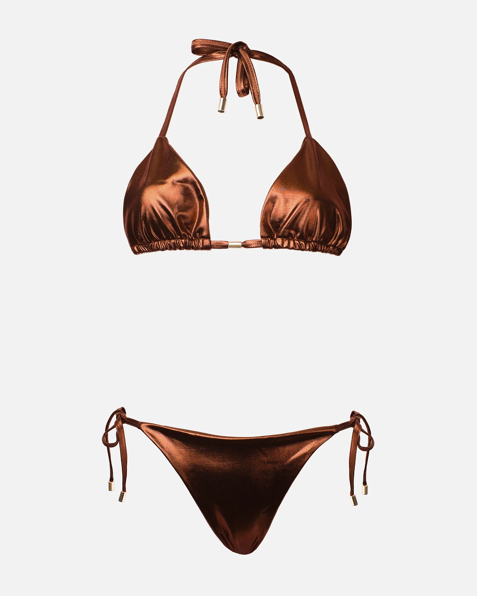 EMBAR BRONZE METALLIC TRIANGLE BIKINI SET - Image 5