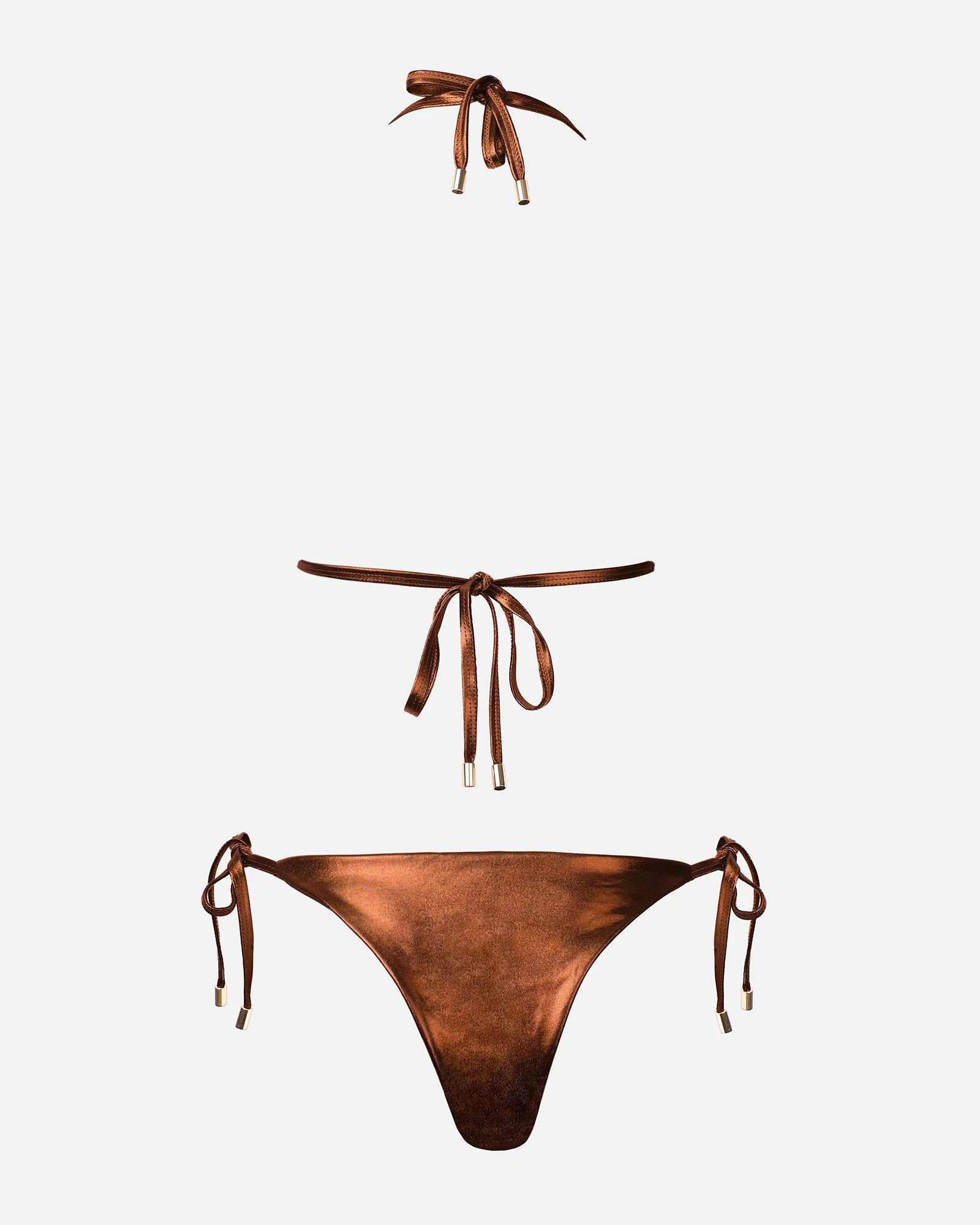 EMBAR BRONZE METALLIC TRIANGLE BIKINI SET - Image 6