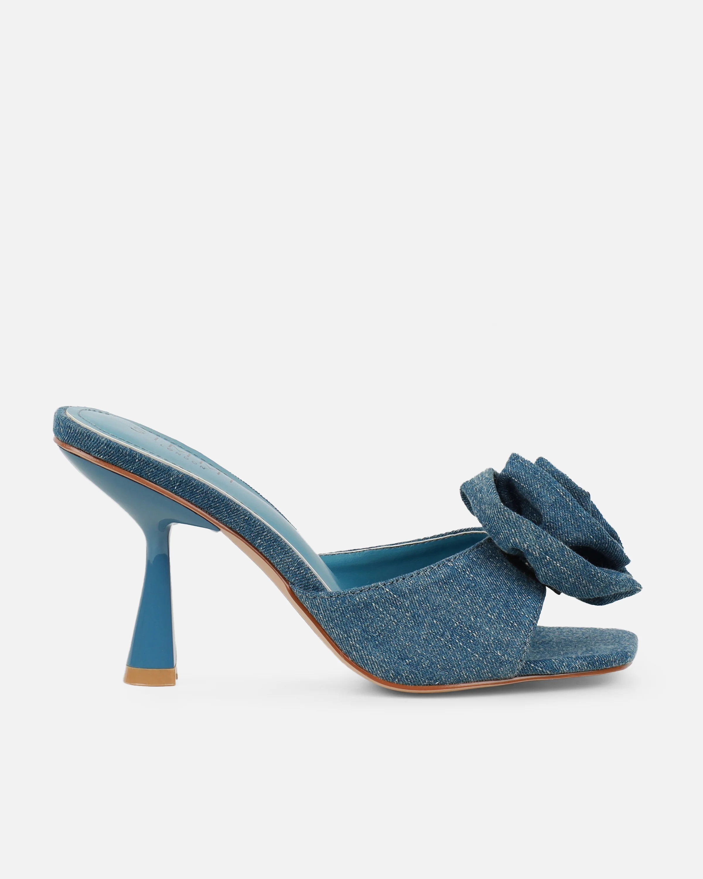 Emberley Blue Denim Flower Heeled Sandals - Image 2