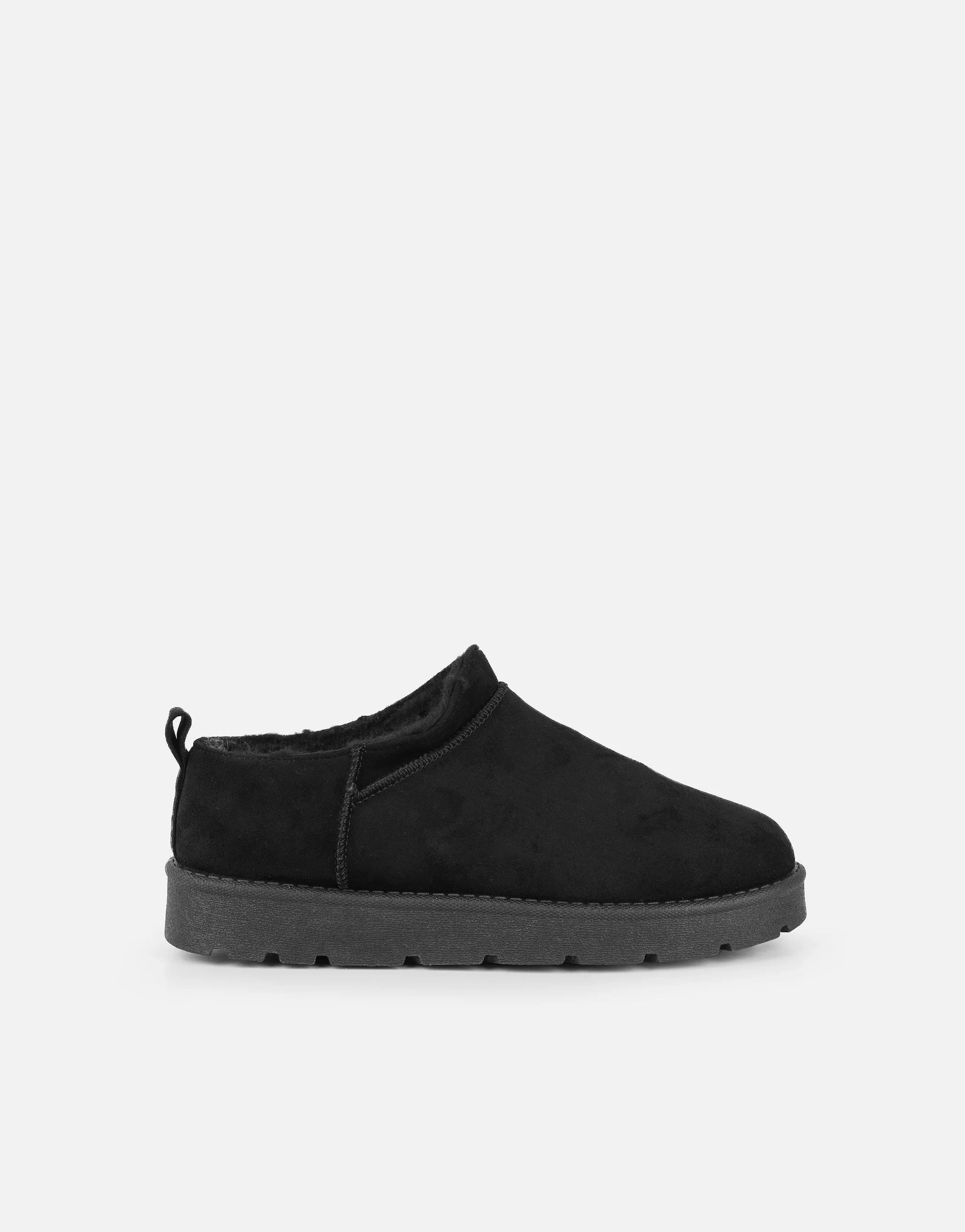 Emmy Black Faux Suede Micro Flatform Boots - Image 2