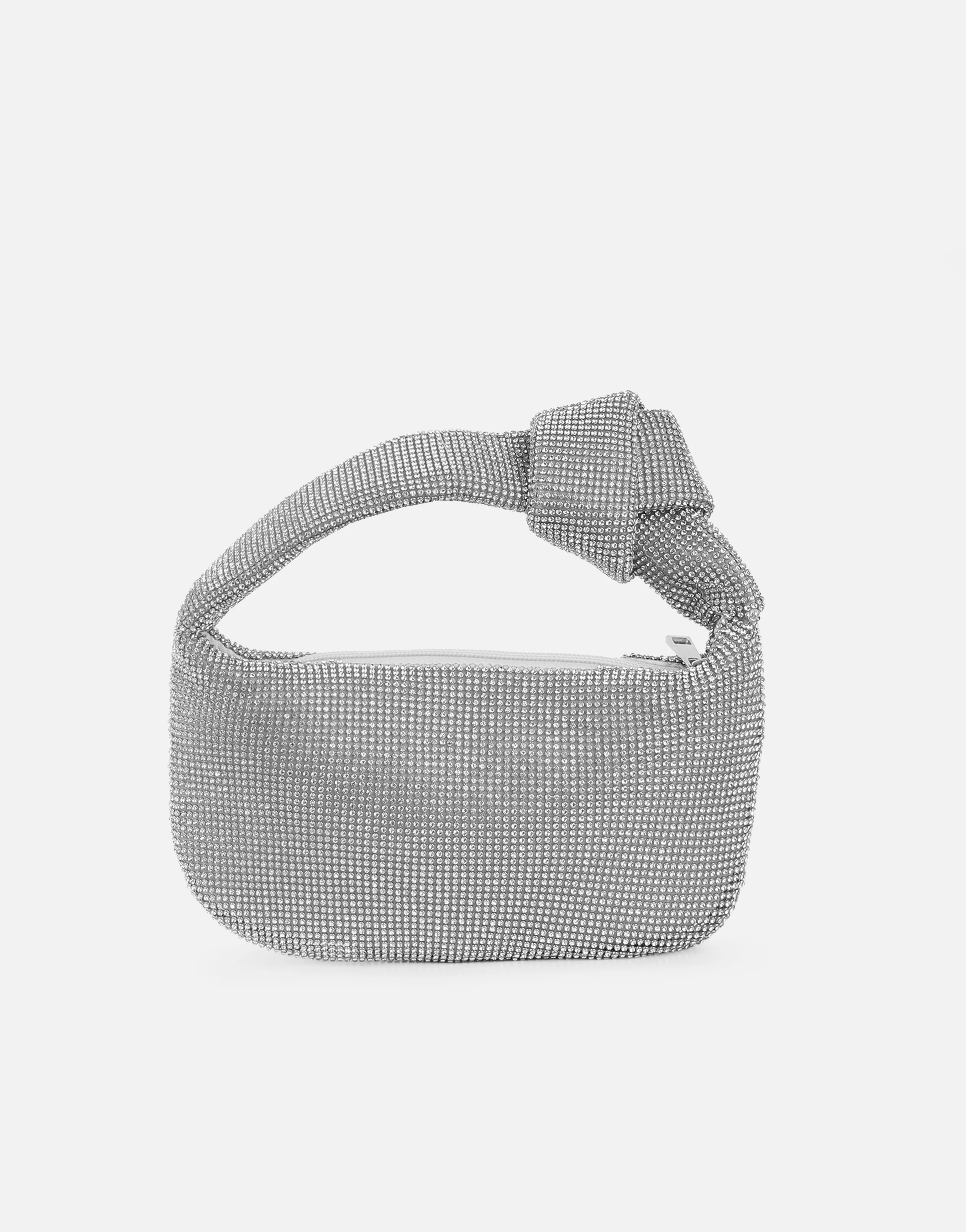 Erin Silver Diamante Knot Detail Handbag - Image 3