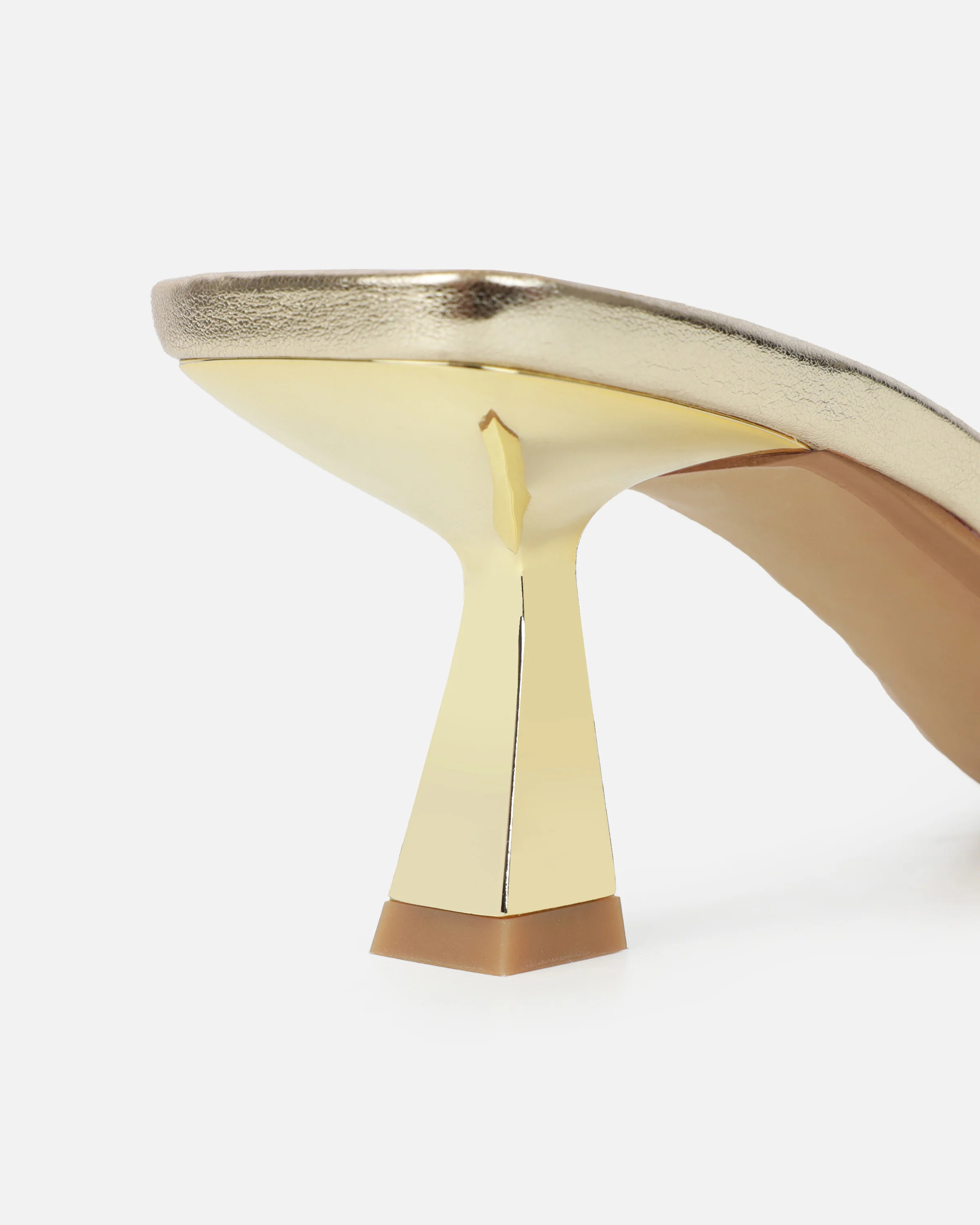 Erina Gold Metallic Knot Detail Mules - Image 3