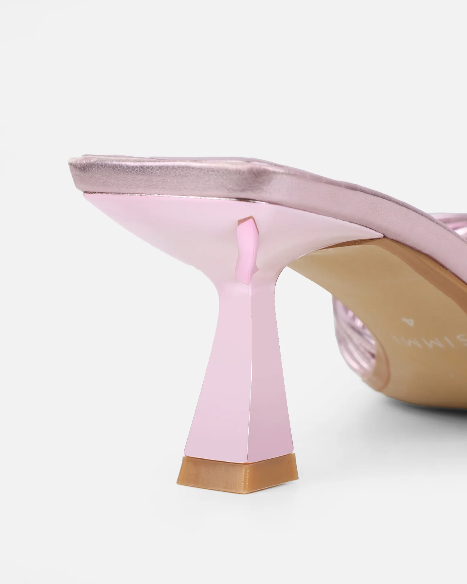 Erina Pink Metallic Knot Detail Mules - Image 3
