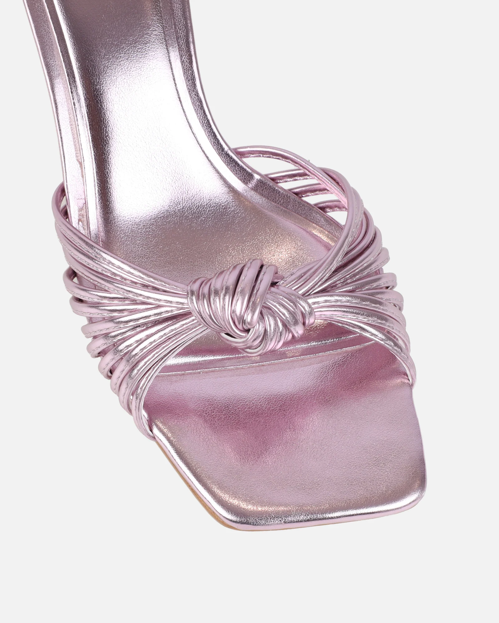 Erina Pink Metallic Knot Detail Mules - Image 4