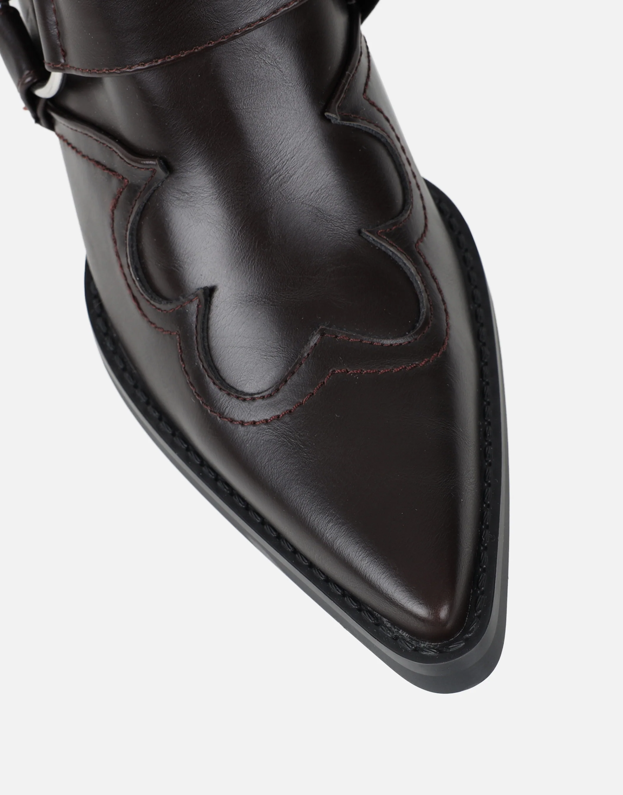 Esperanza Brown Western Saddled Ankle Boots - Image 4