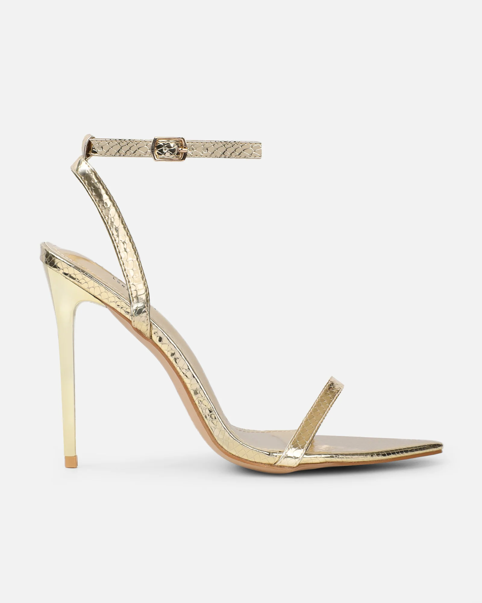 Estafaniaa Gold Snake Stiletto Sandals - Image 2