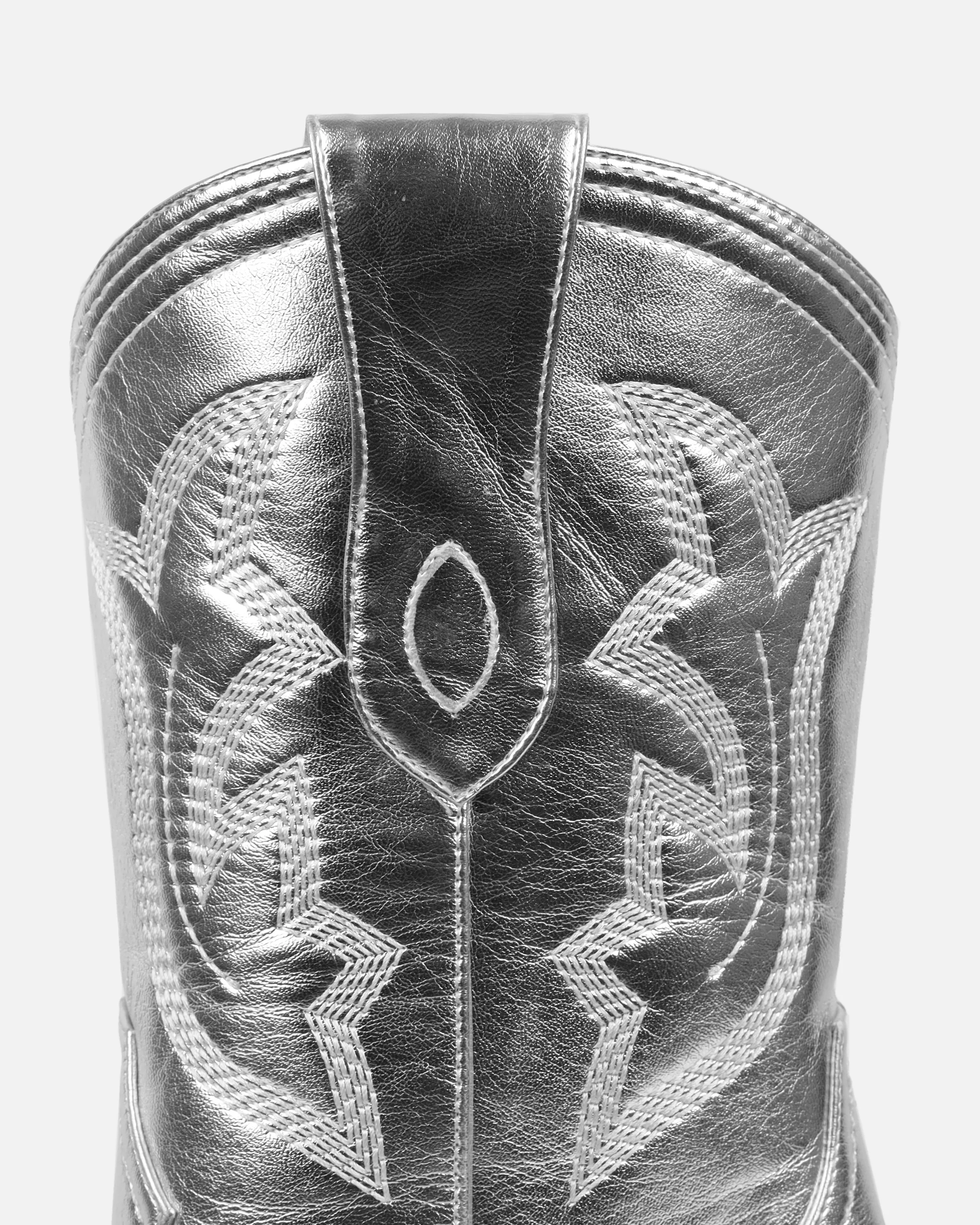 Everest Silver Metallic Calf Western Boots - Image 3
