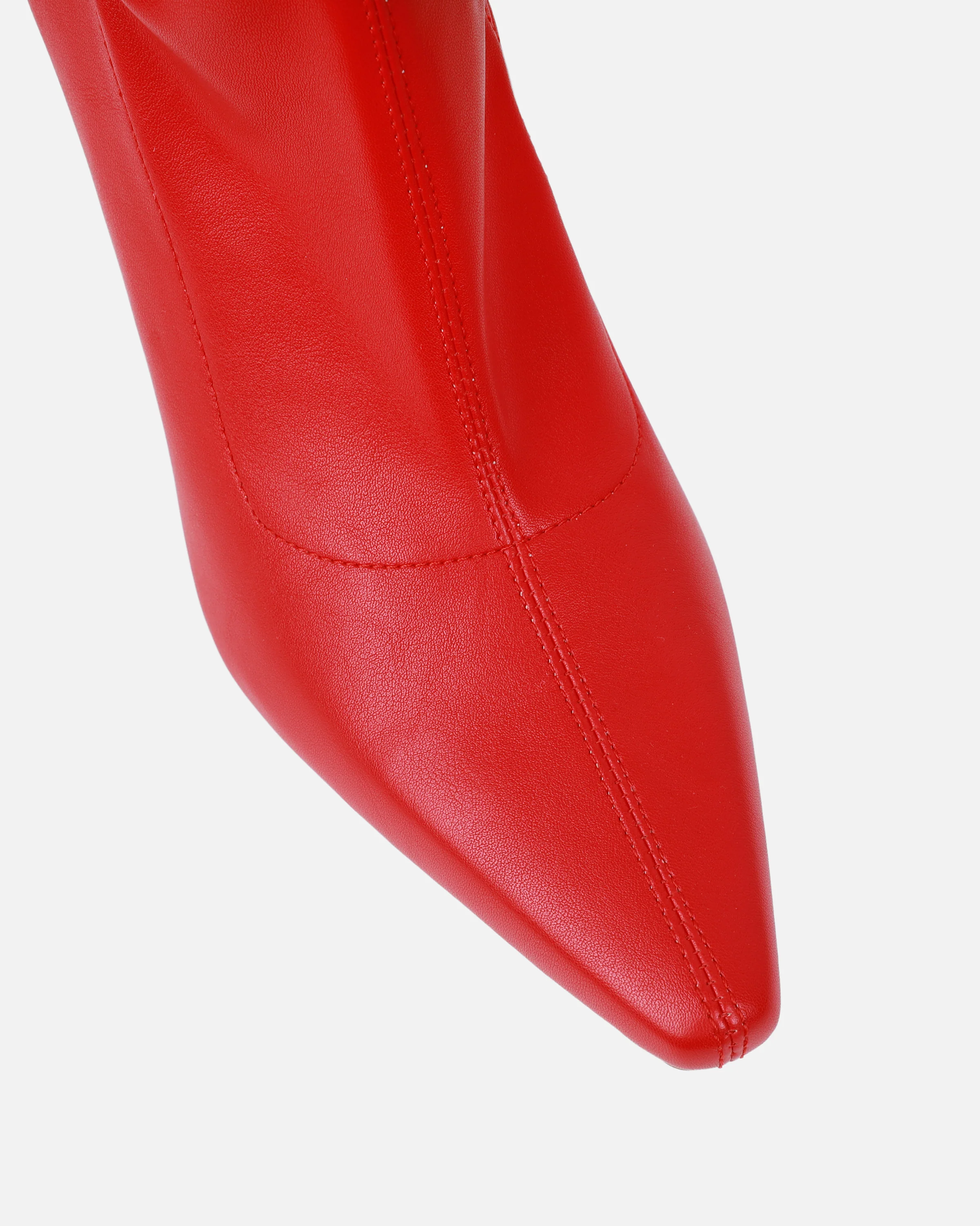 Fabbian Red Stretch Heeled Knee High Boots - Image 4