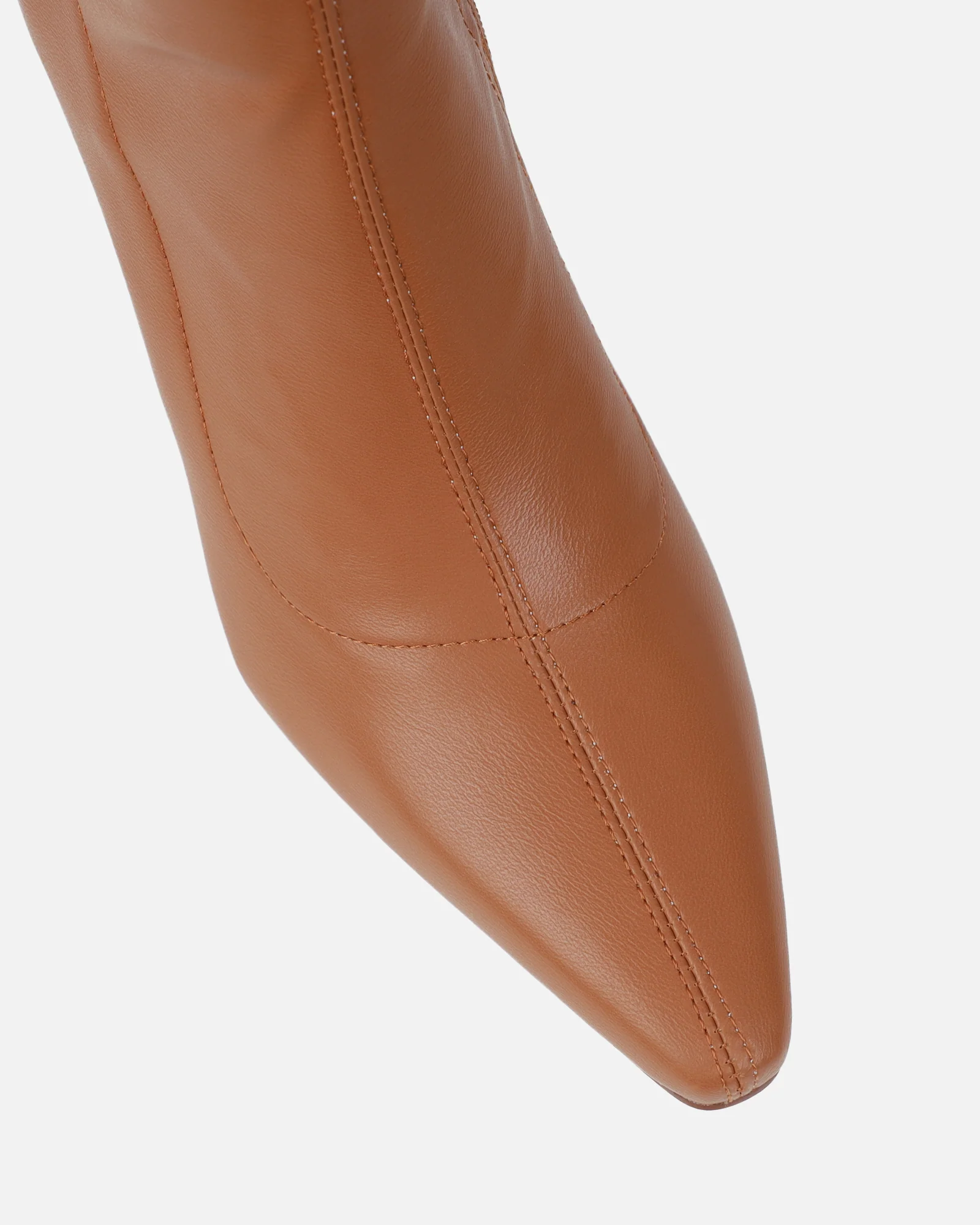 Fabbian Tan Stretch Heeled Knee High Boots - Image 4