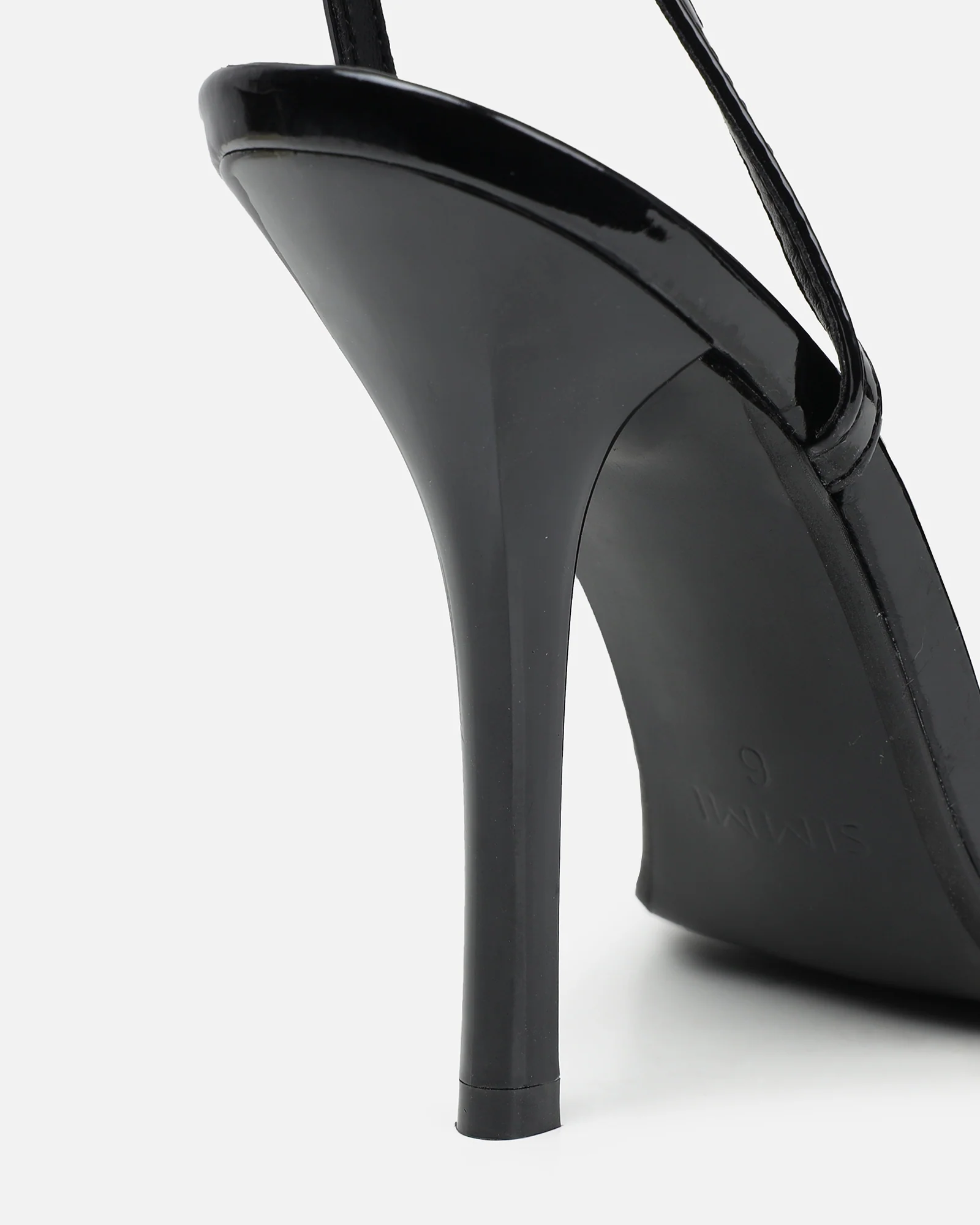 Faron Black Patent Bow Detail Heeled Sandals - Image 3