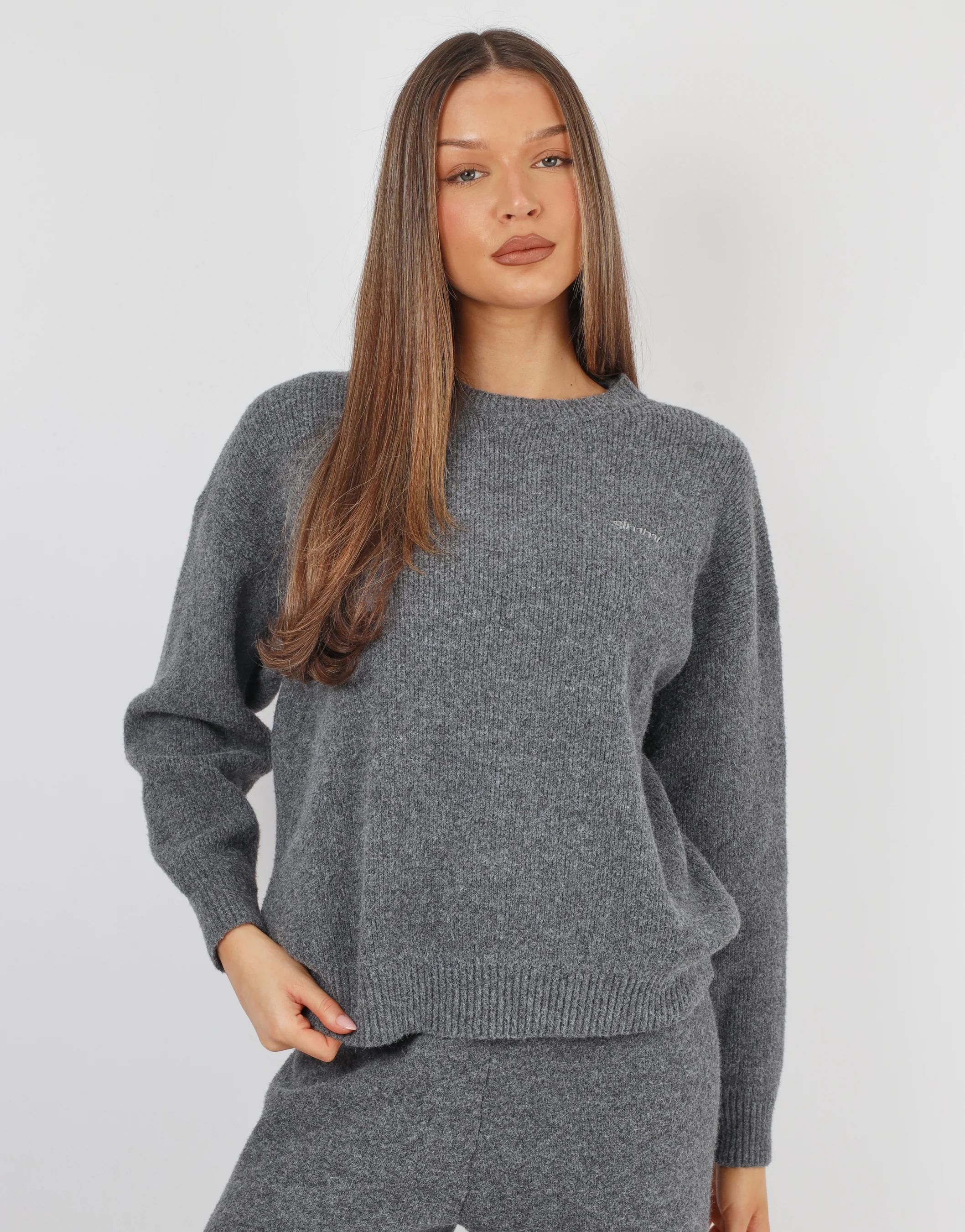 Faye Simmi studios soft touch crew neck in dark grey