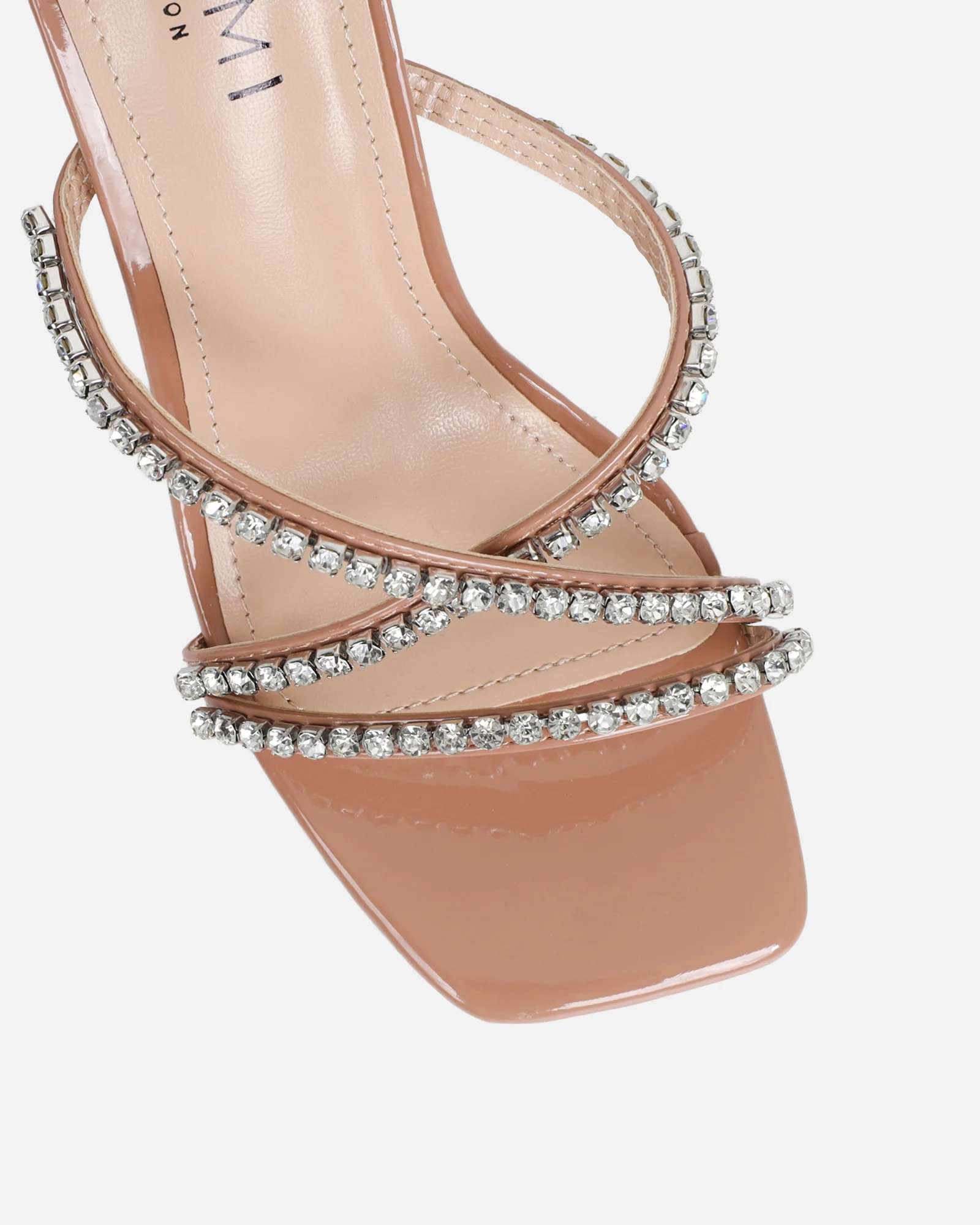 Ferney Nude Patent Diamante Mules - Image 4