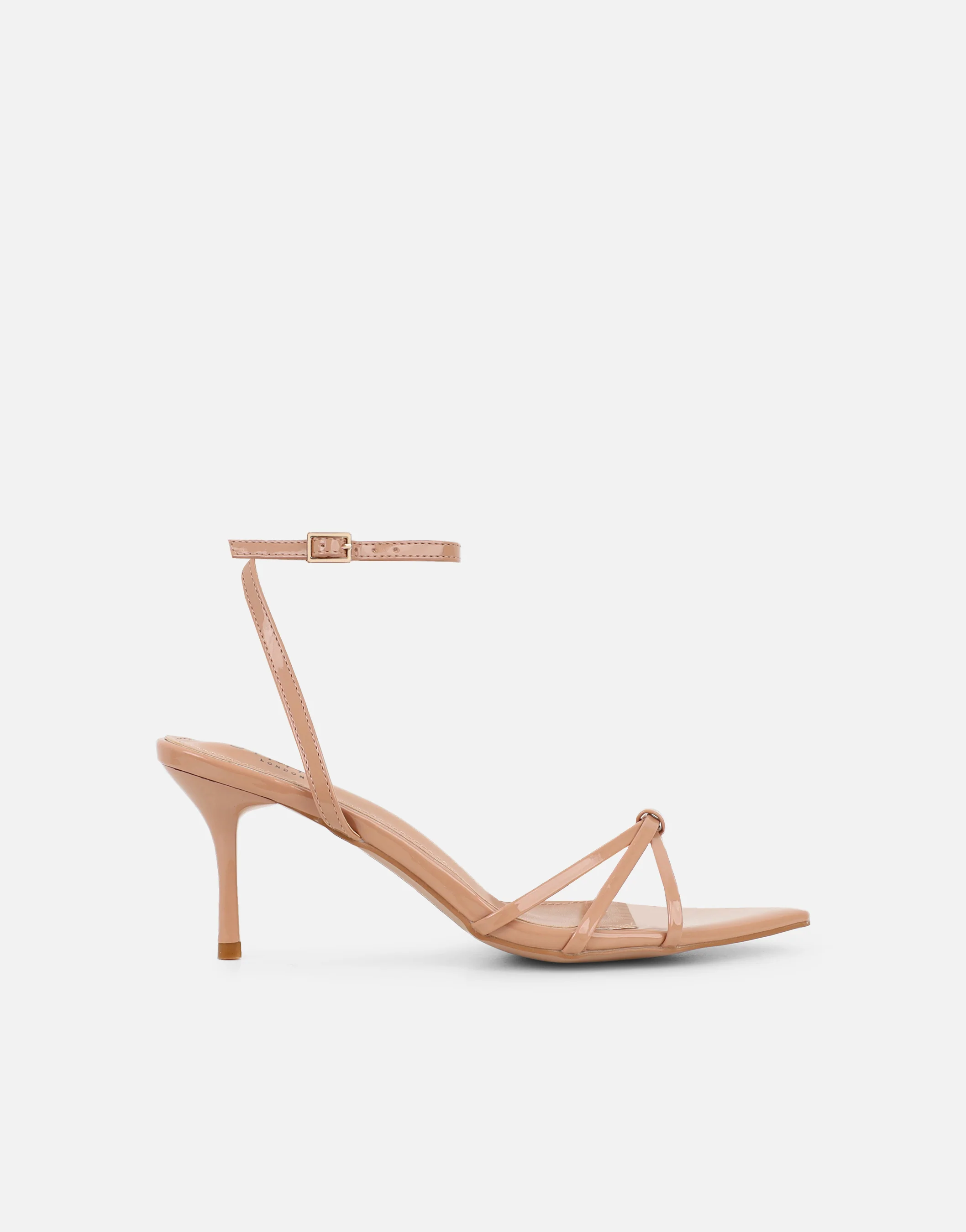 Fifi Nude Patent Strappy Heeled Sandals - Image 2