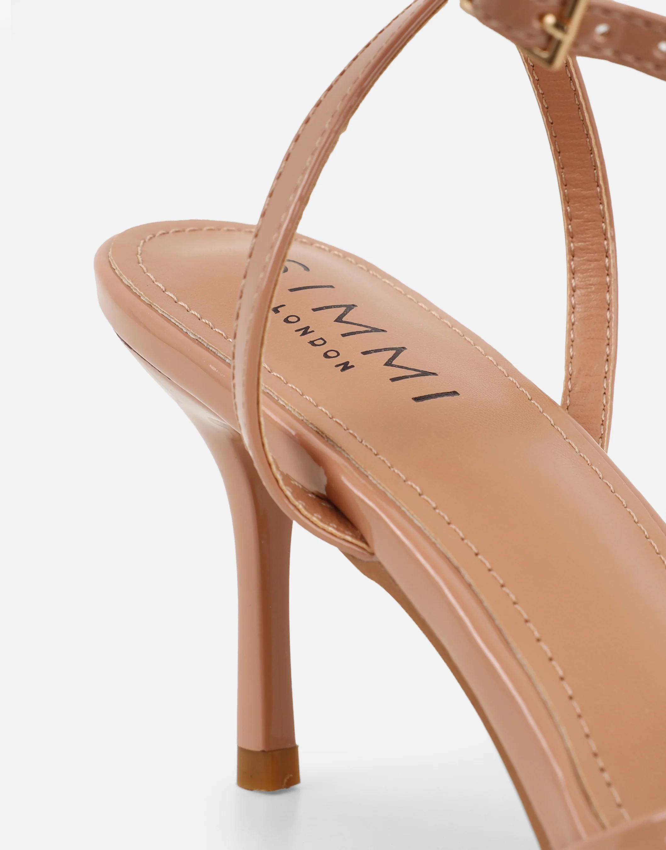 Fifi Nude Patent Strappy Heeled Sandals - Image 3