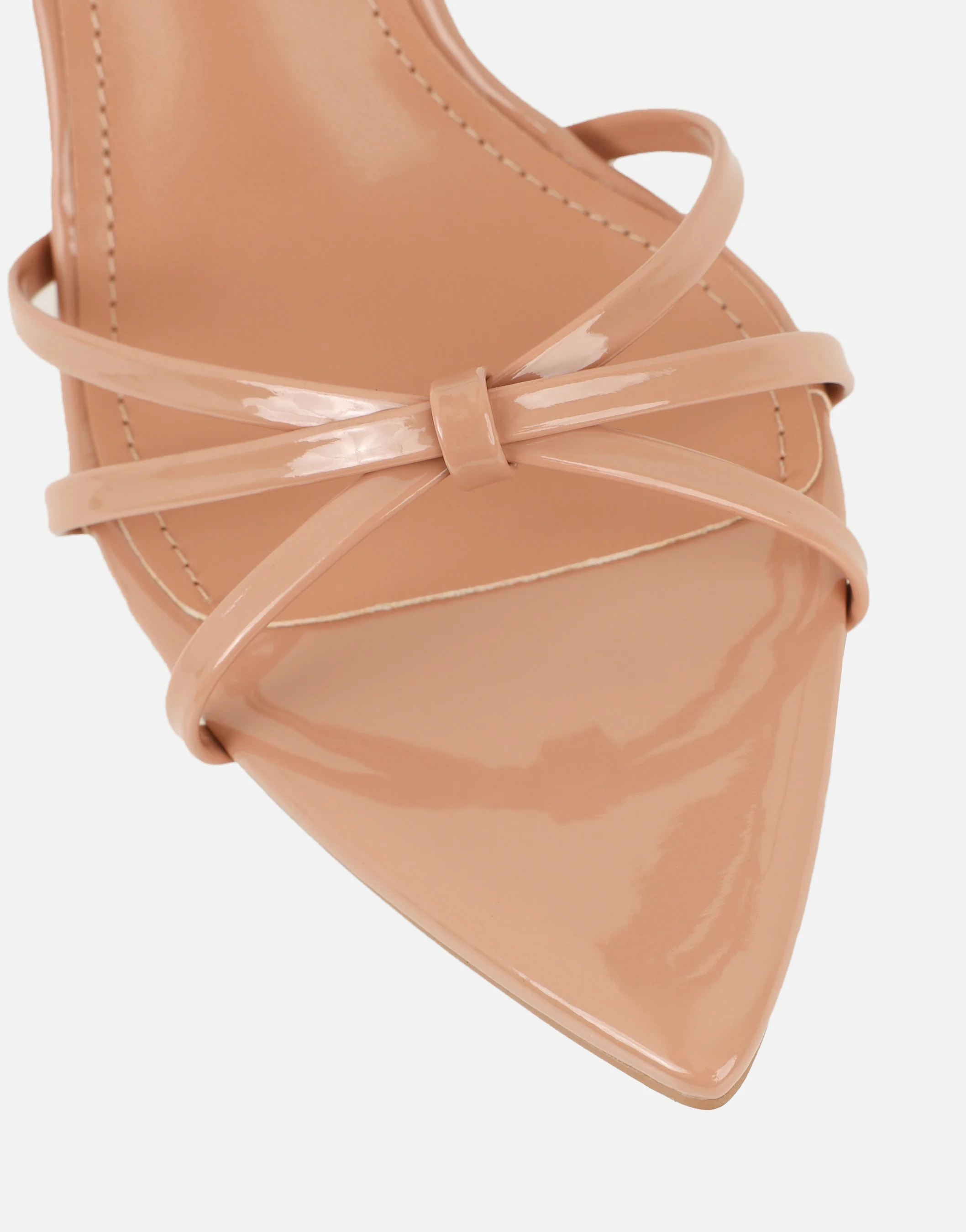 Fifi Nude Patent Strappy Heeled Sandals - Image 4