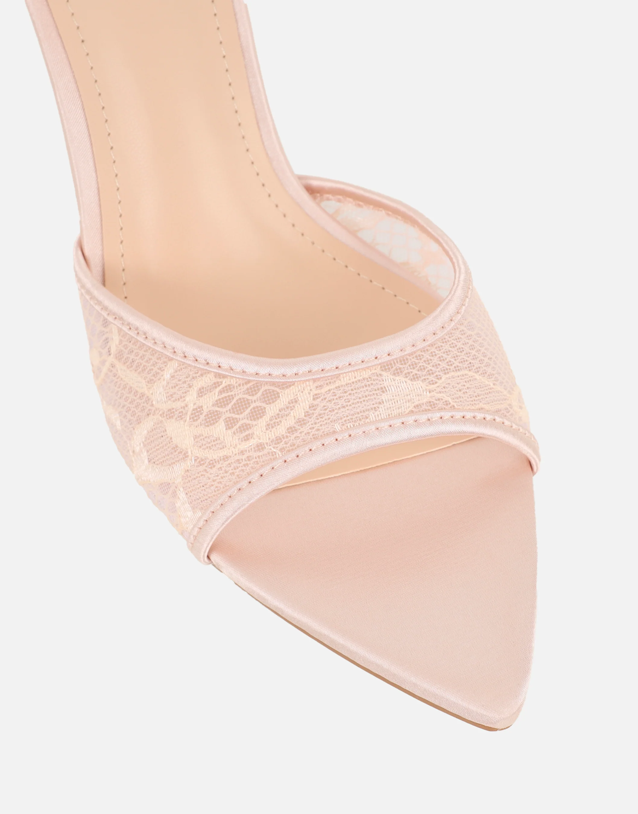 Fiorella Blush Lace Mules - Image 4