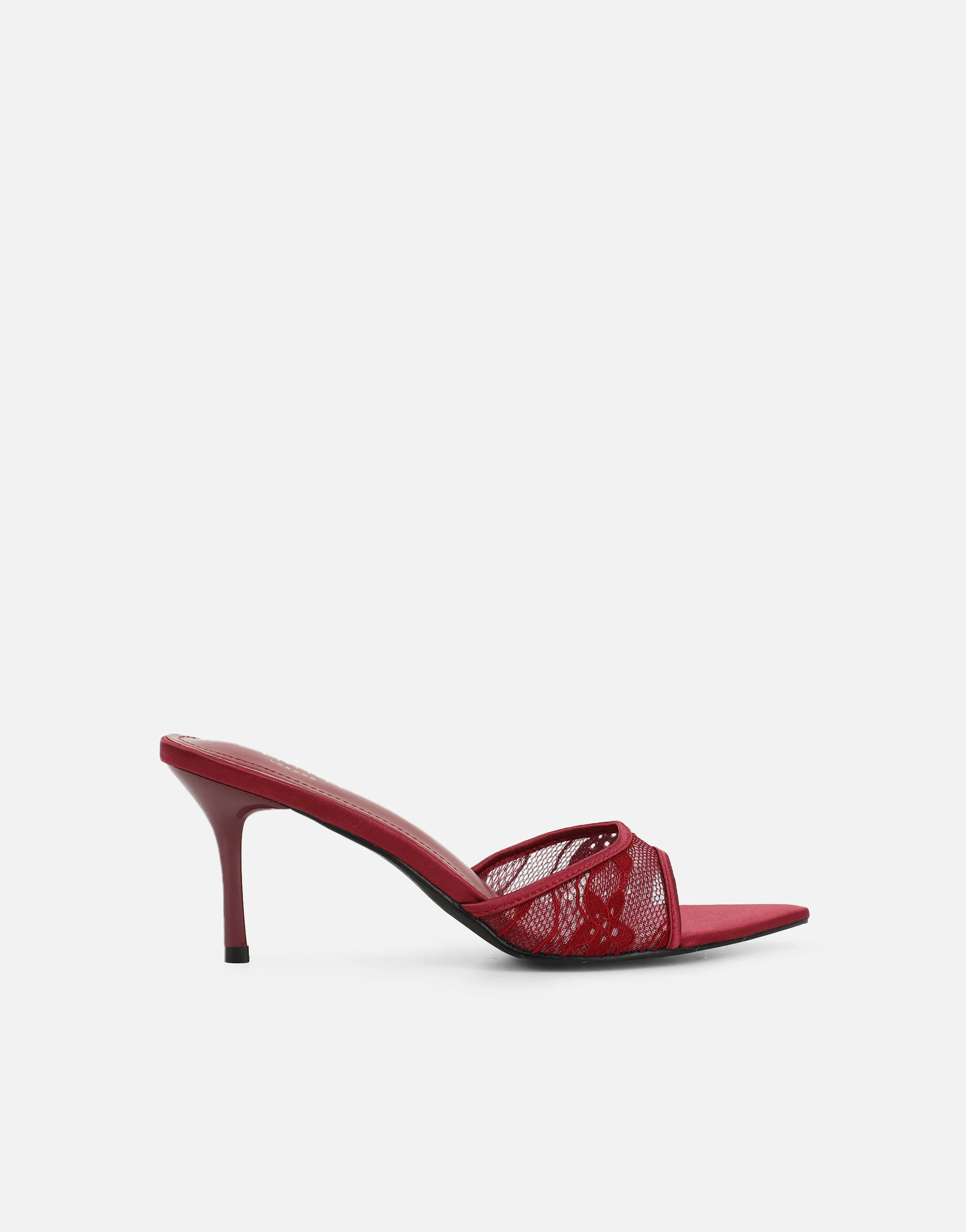 Fiorella Burgundy Lace Mules - Image 2