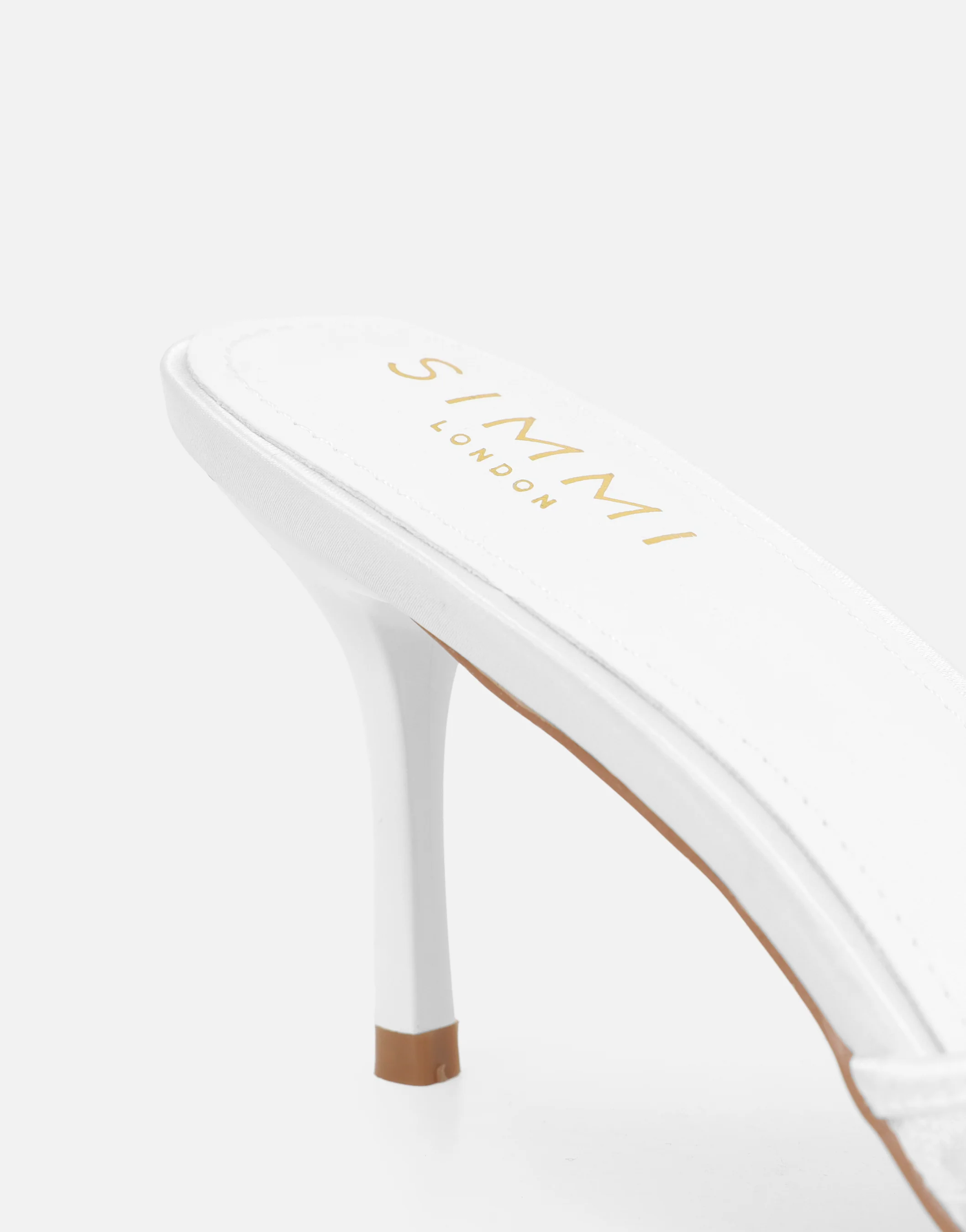 Fiorella White Lace Mules - Image 3