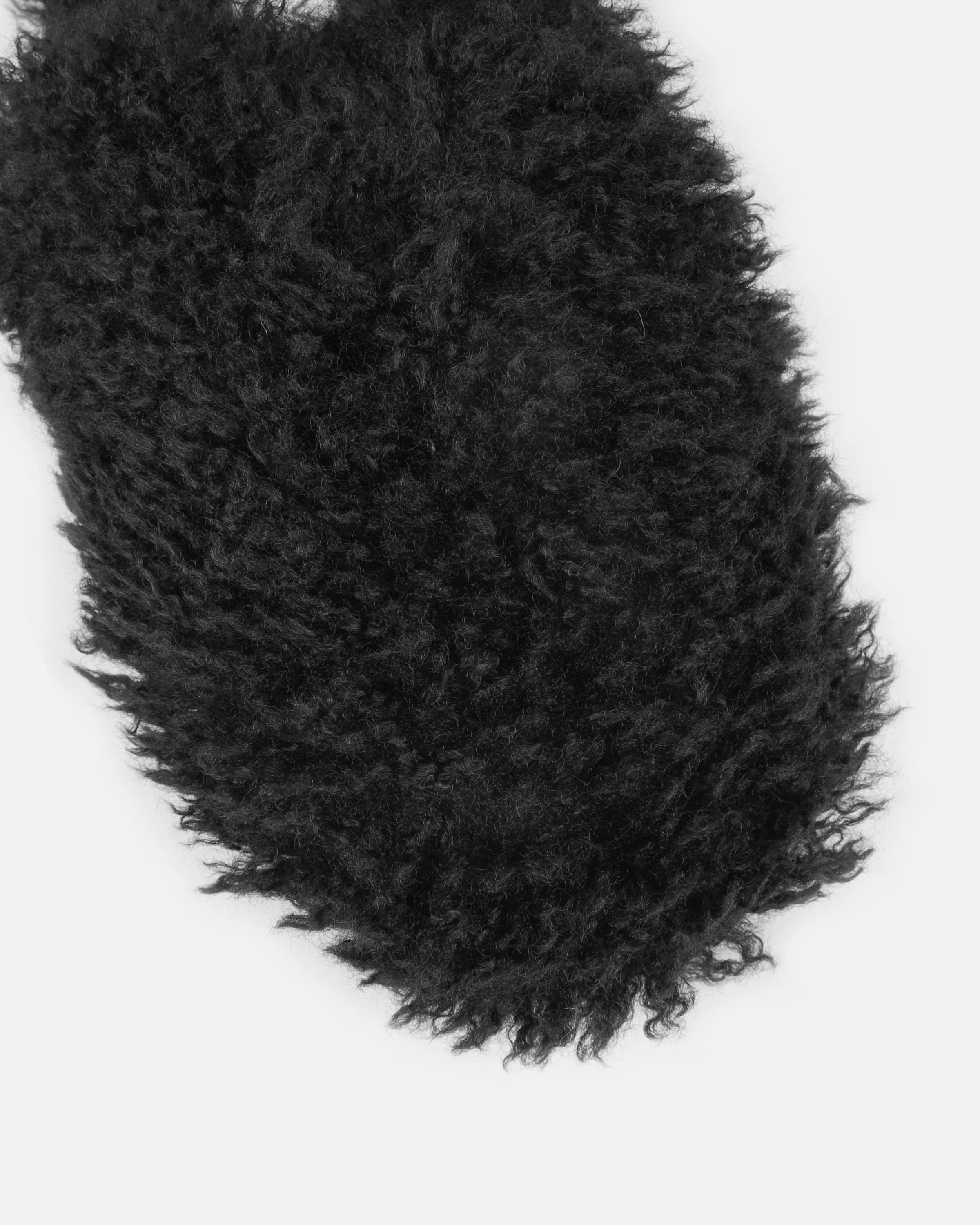 Floof Black Curly Faux Fur Slippers - Image 4