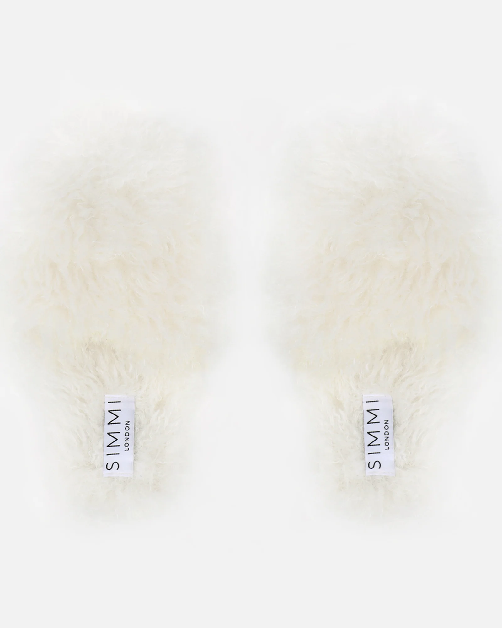 Floof Cream Curly Faux Fur Slippers - Image 3