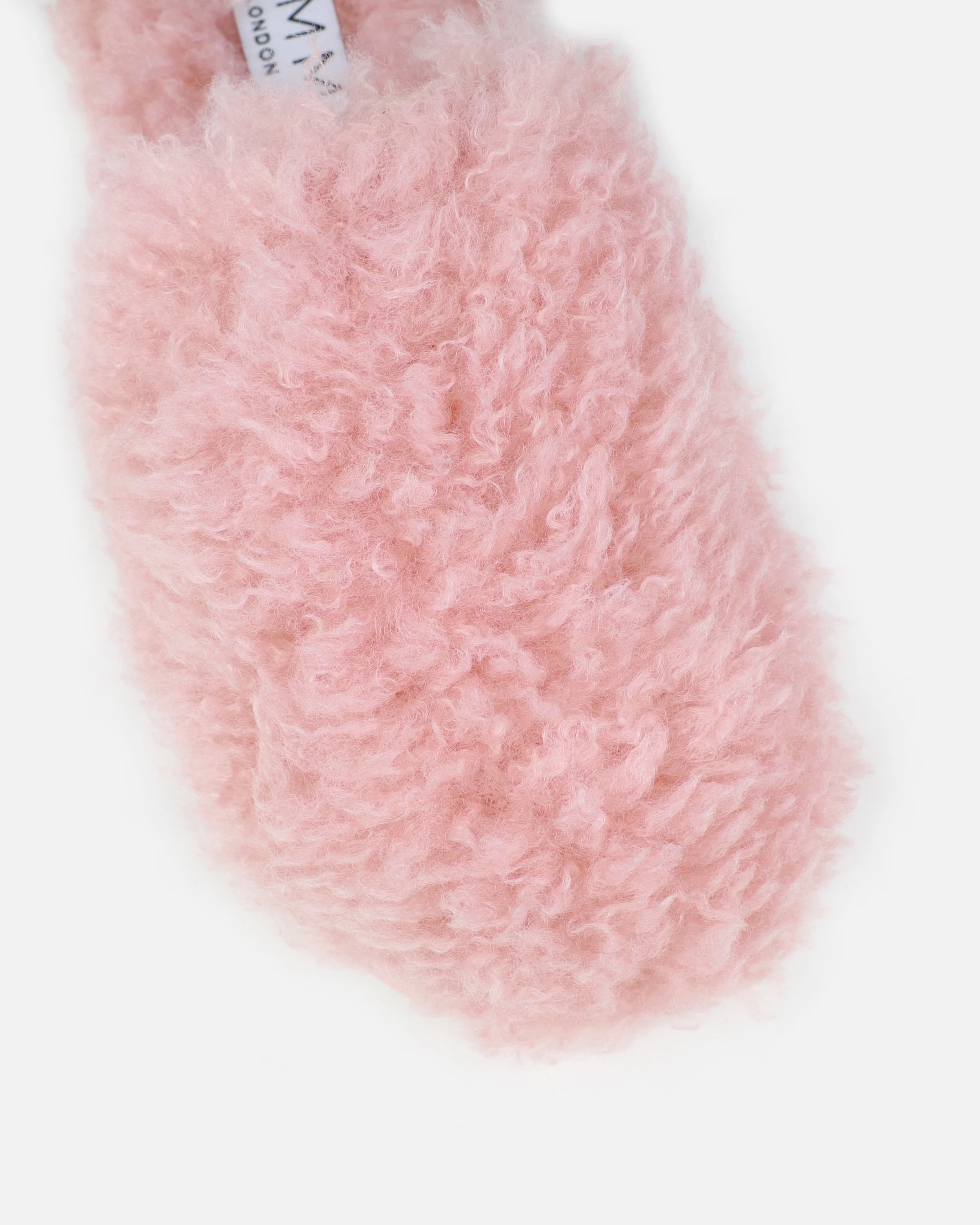 Floof Light Pink Curly Faux Fur Slippers - Image 4