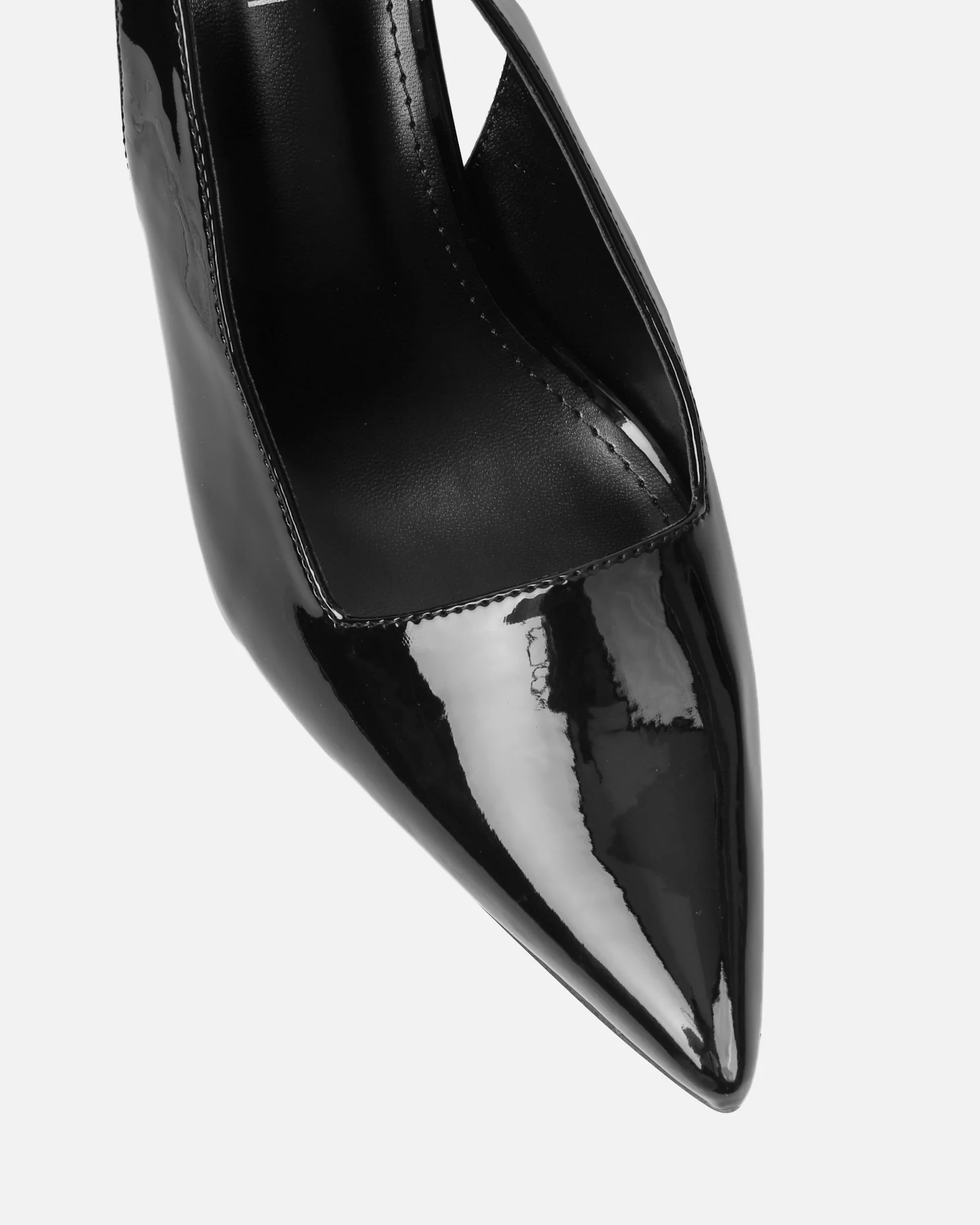 Flora Black Patent Sling Back Court Shoes - Image 4