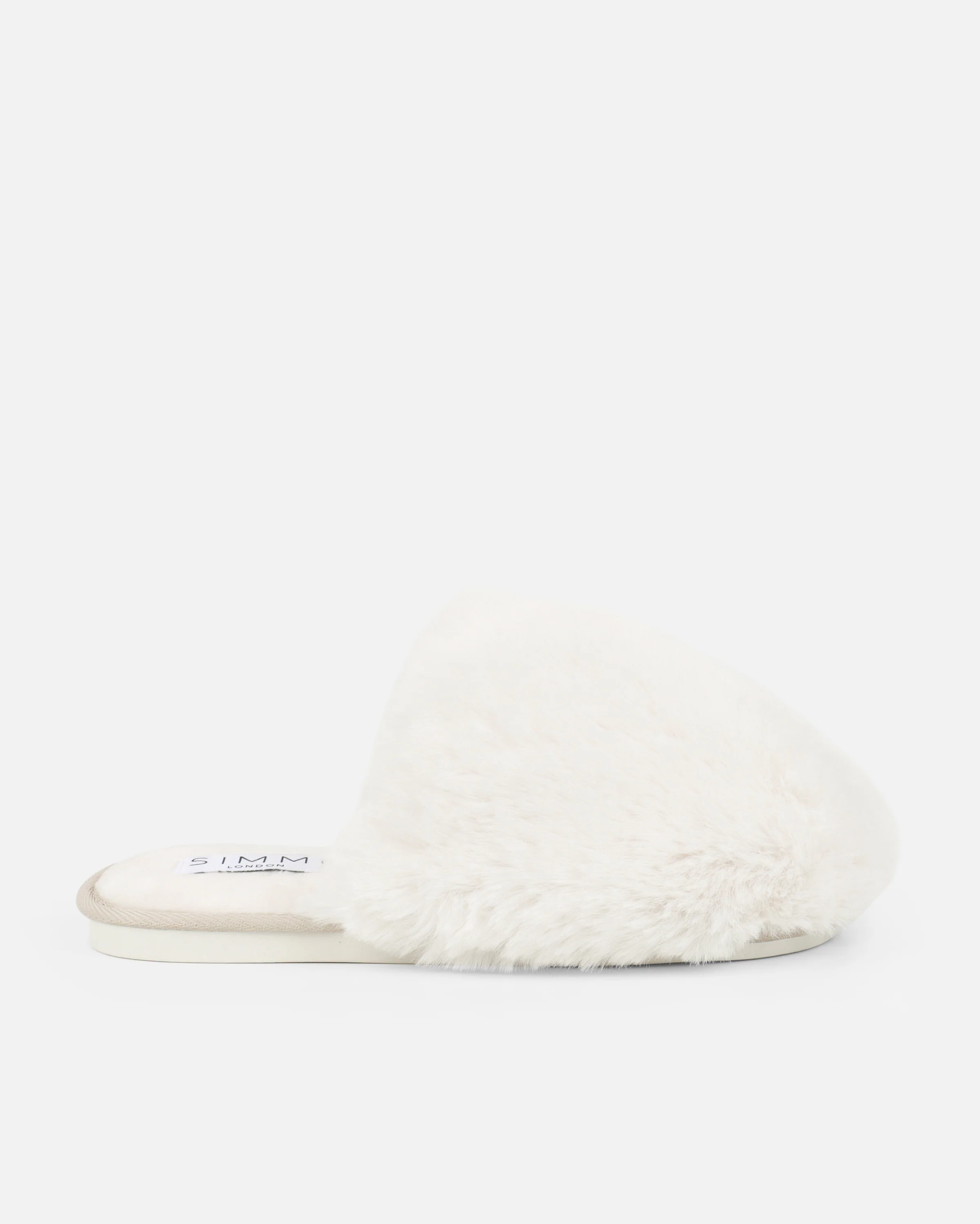 Fluff Cream Faux Fur Round Slippers - Image 2