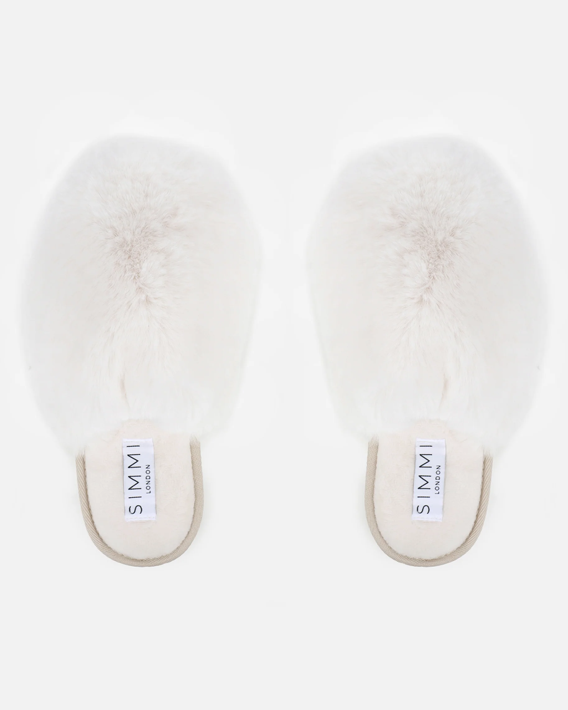 Fluff Cream Faux Fur Round Slippers - Image 3