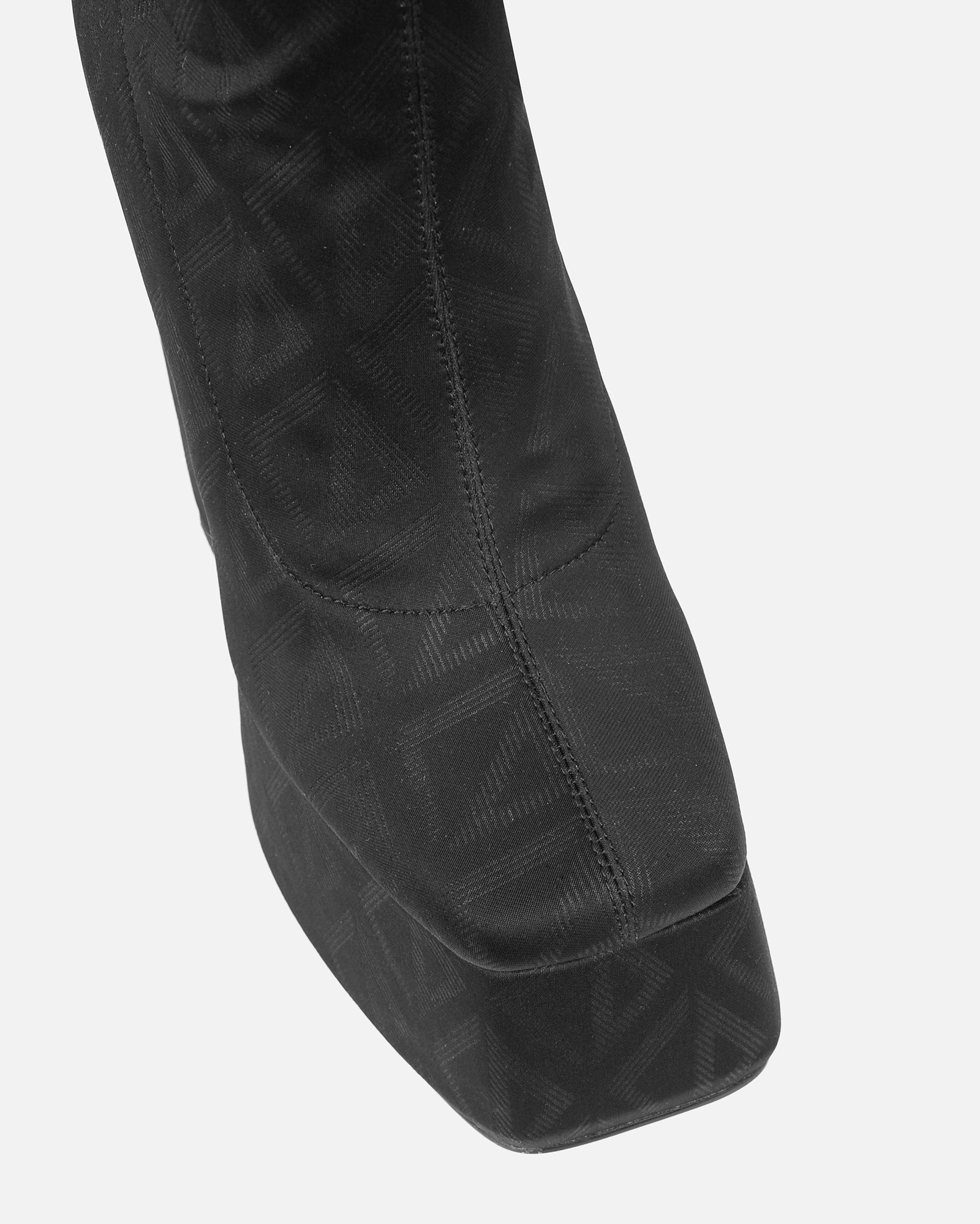 Franks Black Stretch Printed Knee Boots - Image 4