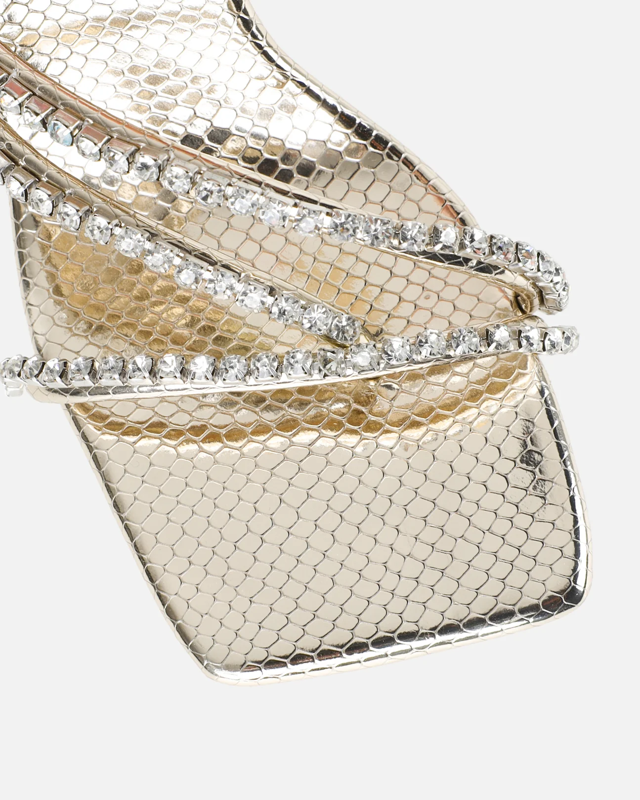 Freesia Gold Faux Snake Print Spiral Mid Heels - Image 4