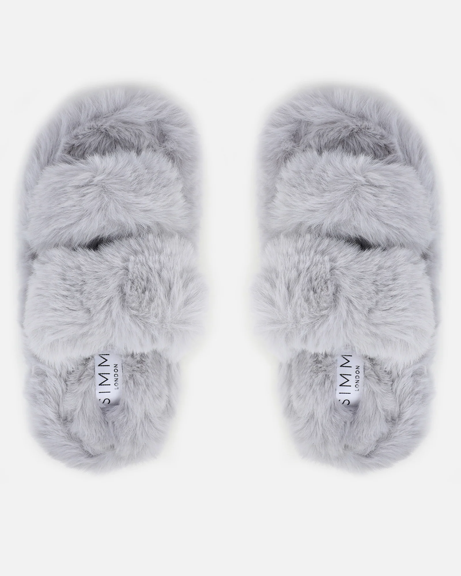 Fuzziest Grey Faux Fur Fluffy Slippers - Image 3