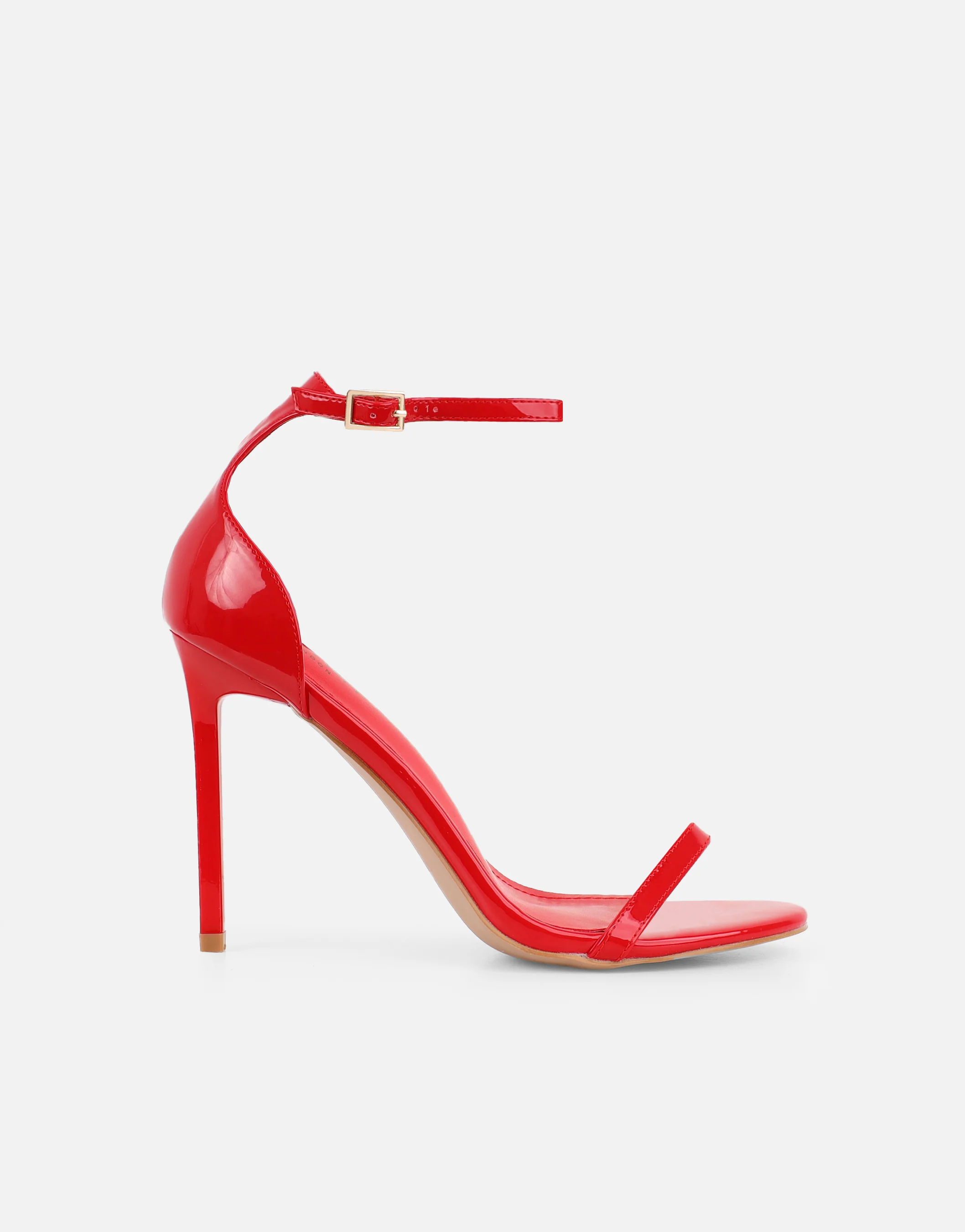 Gabby Red Patent Barely There Heeled Sandals - Image 2