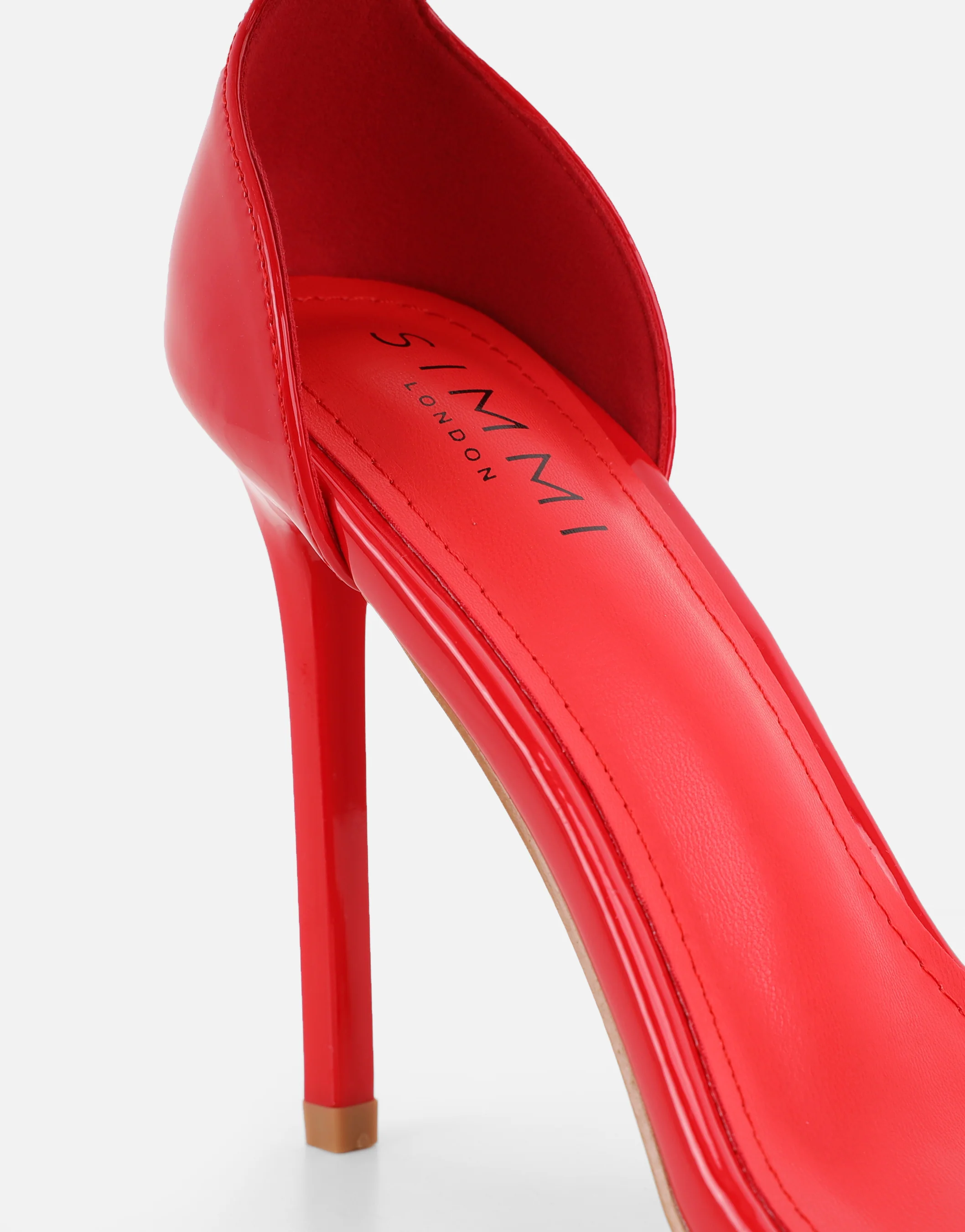 Gabby Red Patent Barely There Heeled Sandals - Image 3
