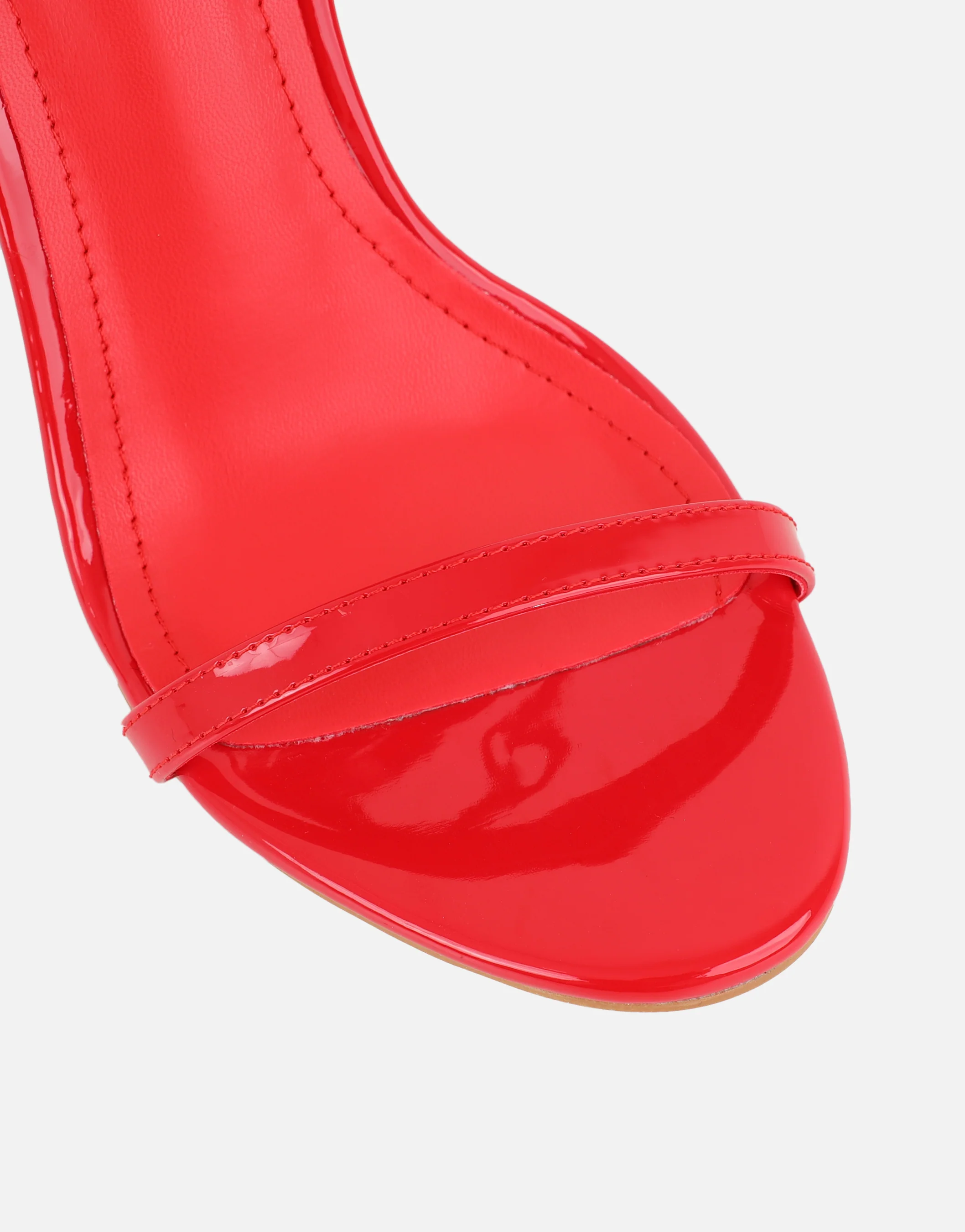 Gabby Red Patent Barely There Heeled Sandals - Image 4